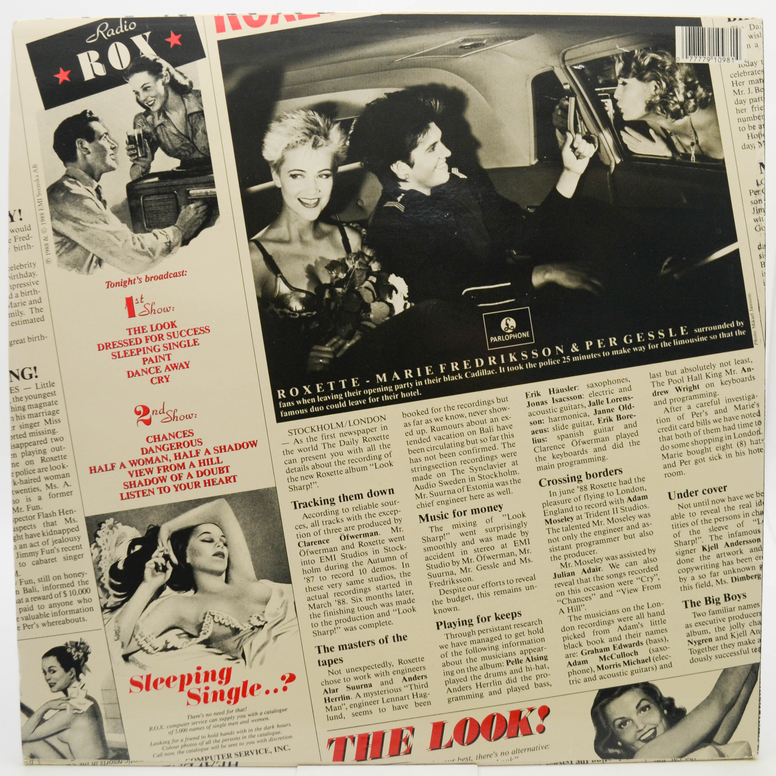 Roxette — Look Sharp! (1-st, Sweden), 1988