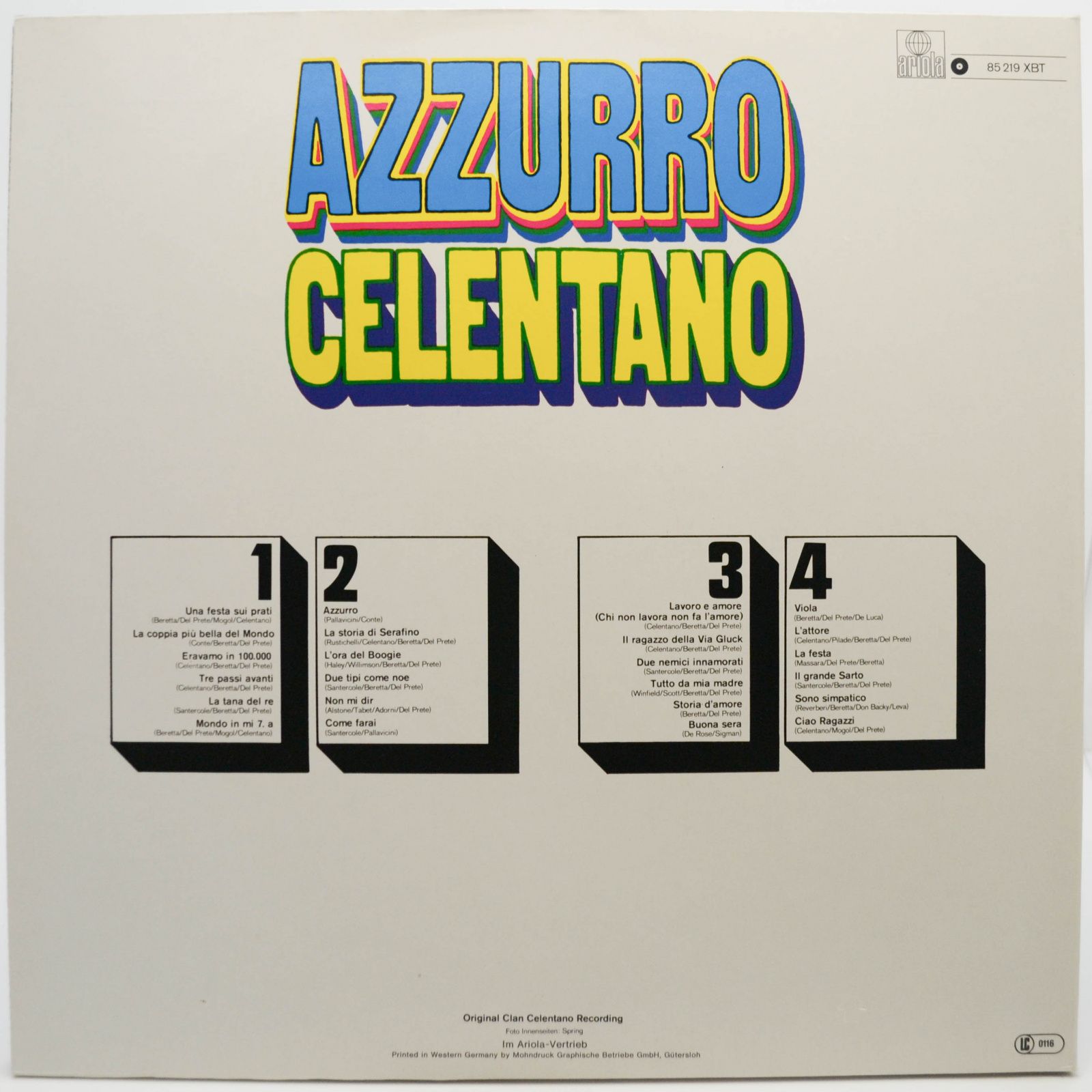 Adriano Celentano — Azzurro (2LP), 1971