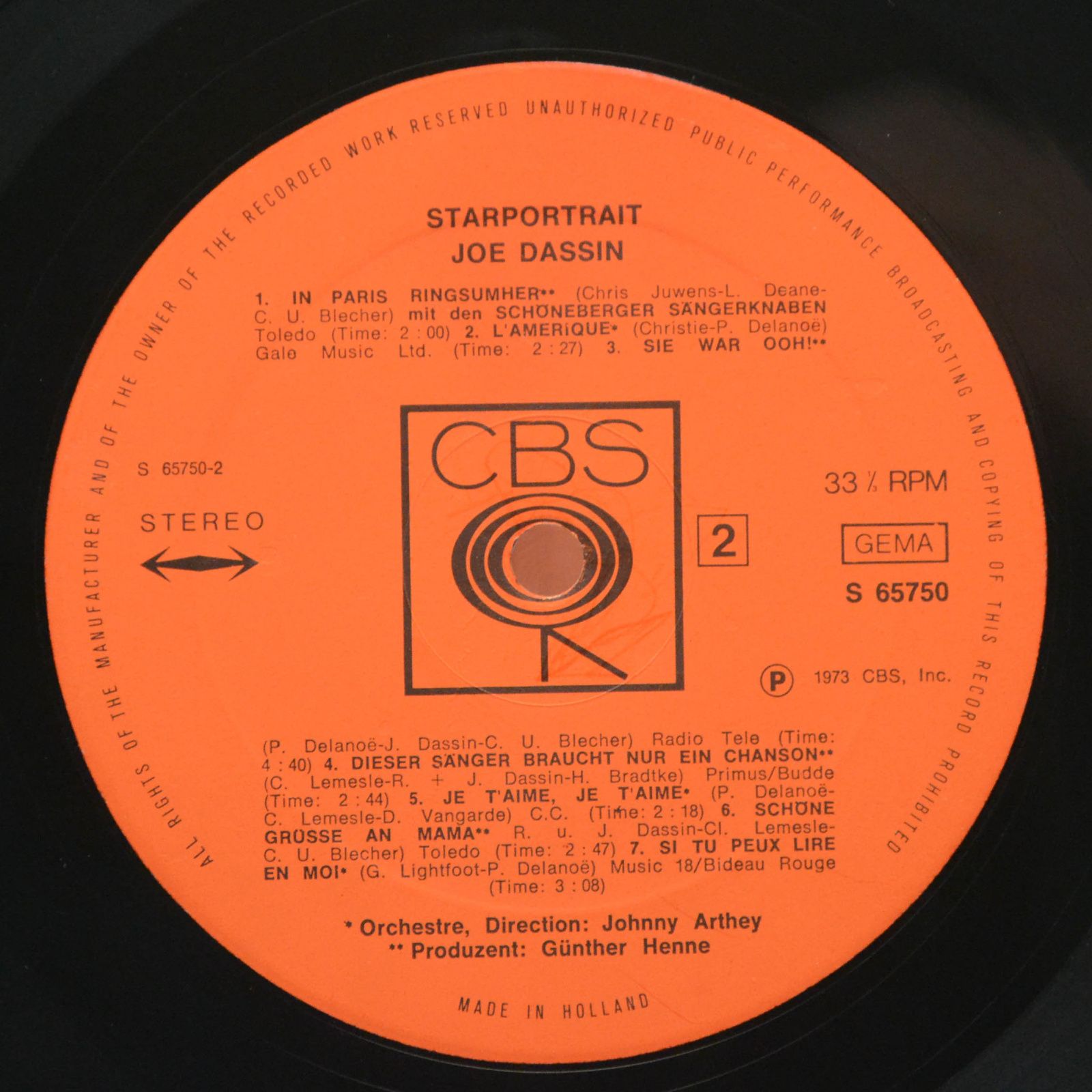 Joe Dassin — Starportrait, 1973