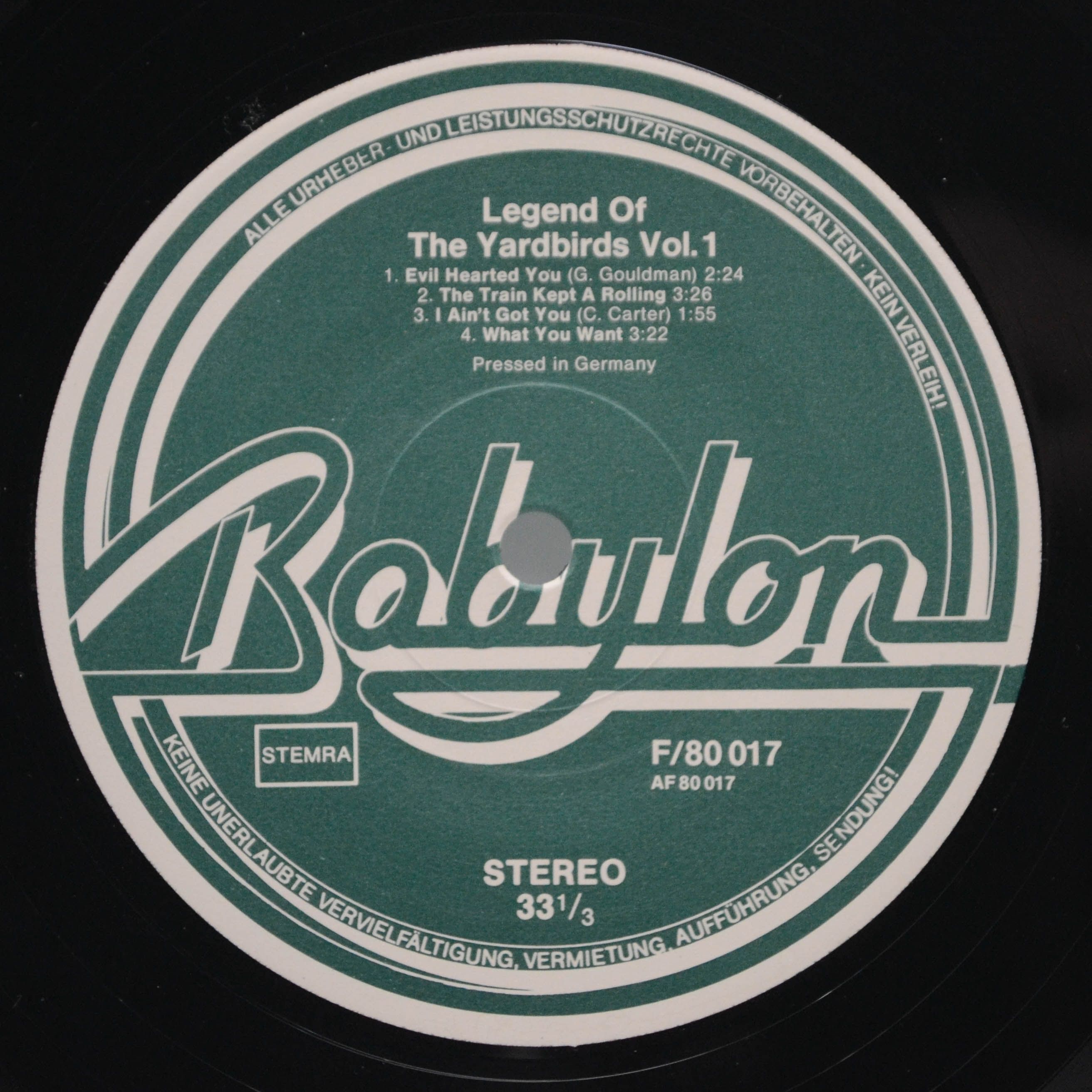 Yardbirds — Legend Of The Yardbirds Vol. 1, 1974