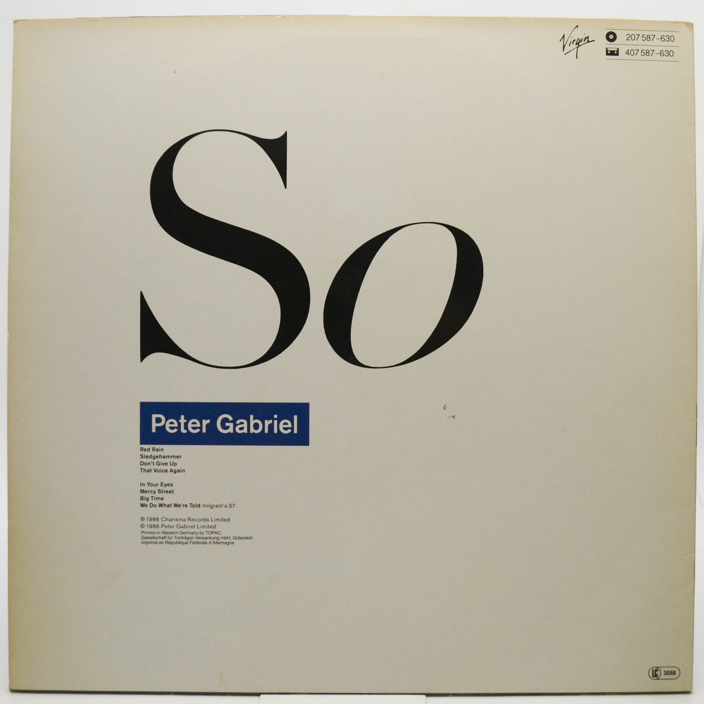 Peter Gabriel — So, 1986