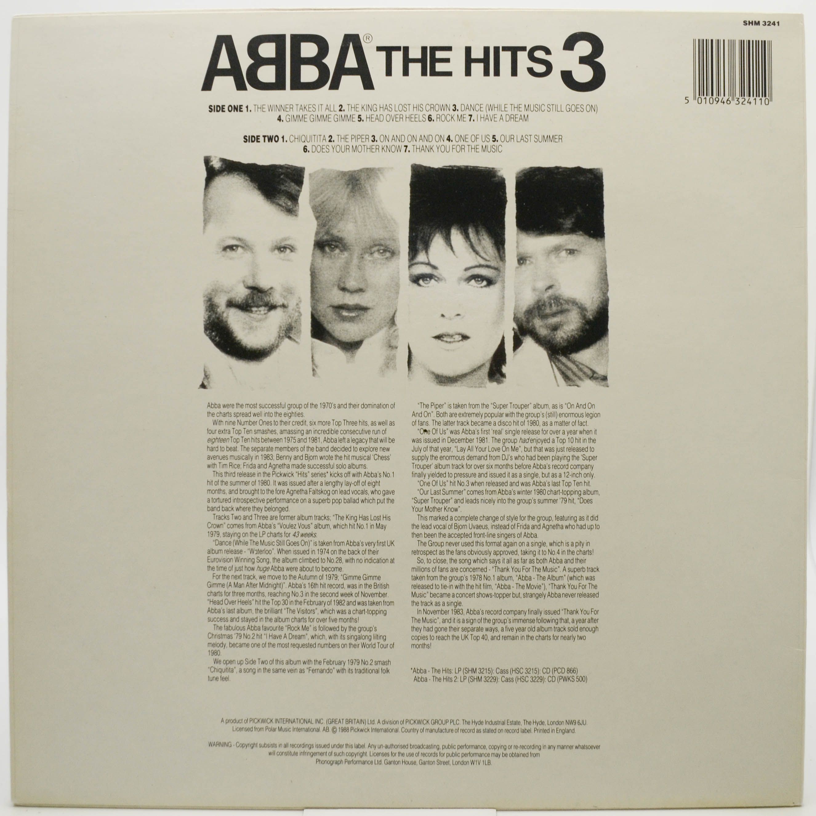 ABBA — The Hits 3 (UK), 1988
