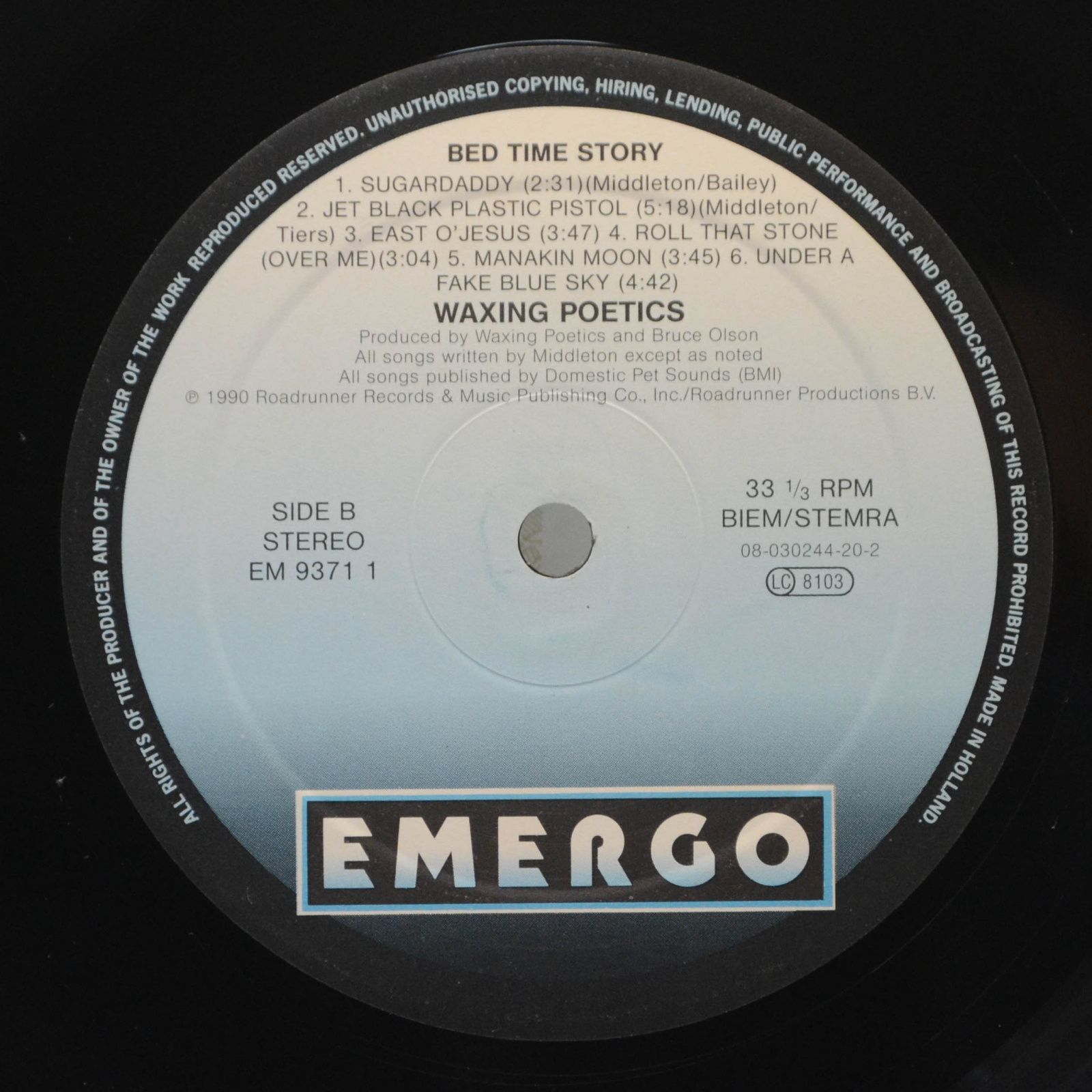 Waxing Poetics — Bed Time Story, 1990