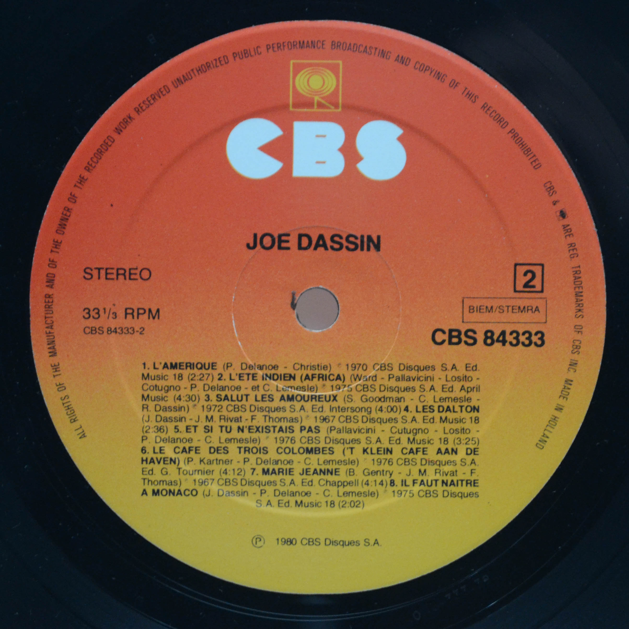 Joe Dassin — Joe Dassin, 1980