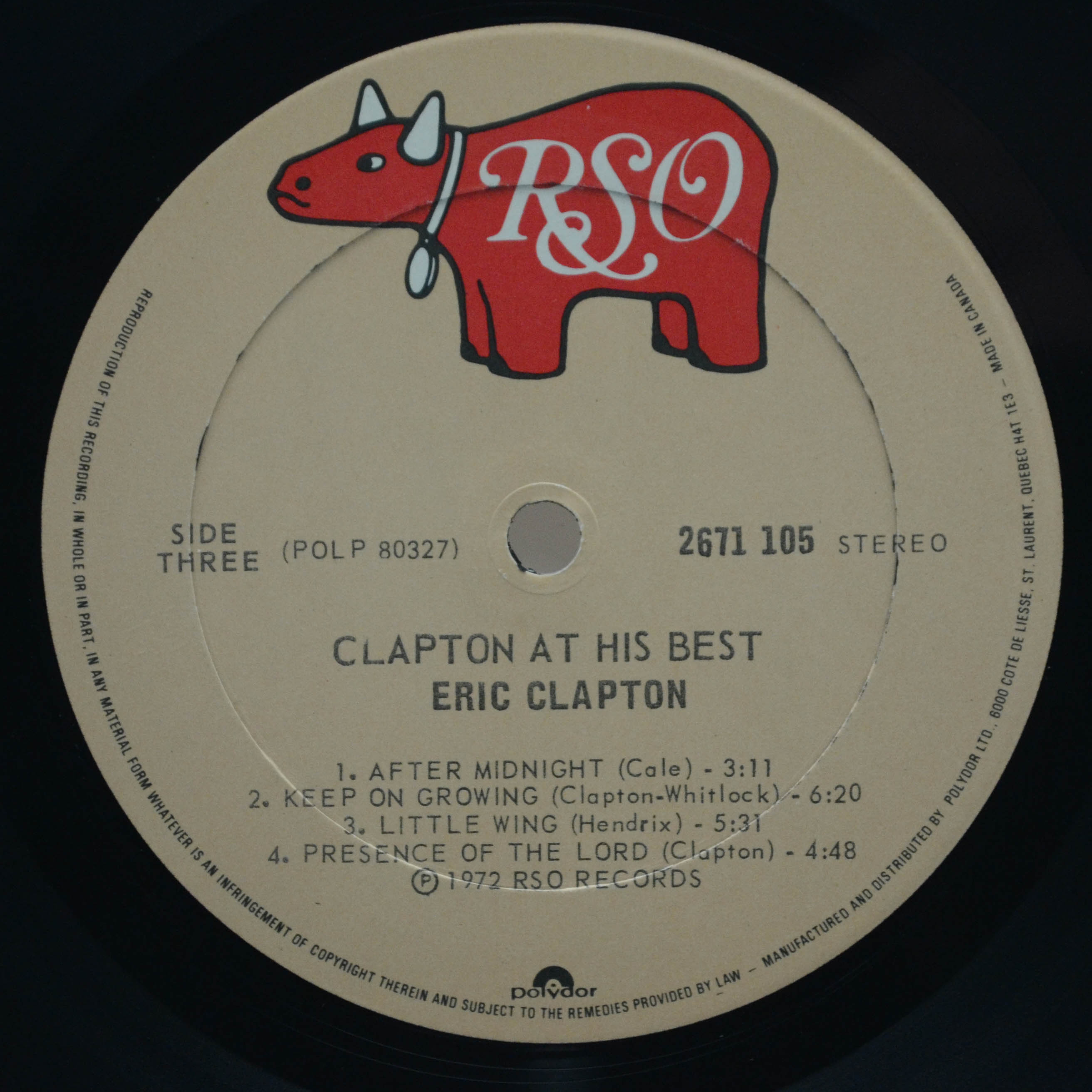 Eric Clapton — At His Best (2LP), 1972