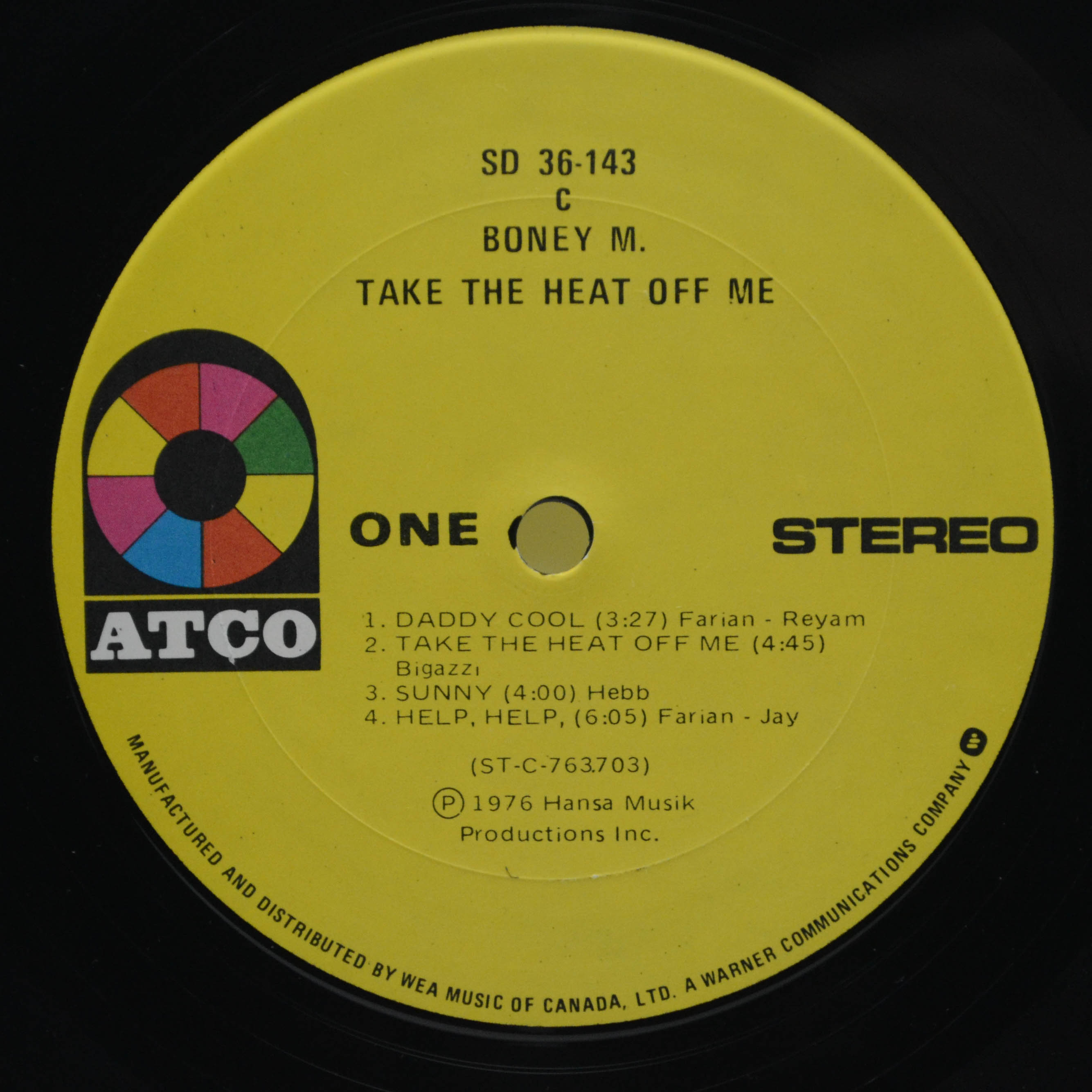 Boney M. — Take The Heat Off Me, 1976
