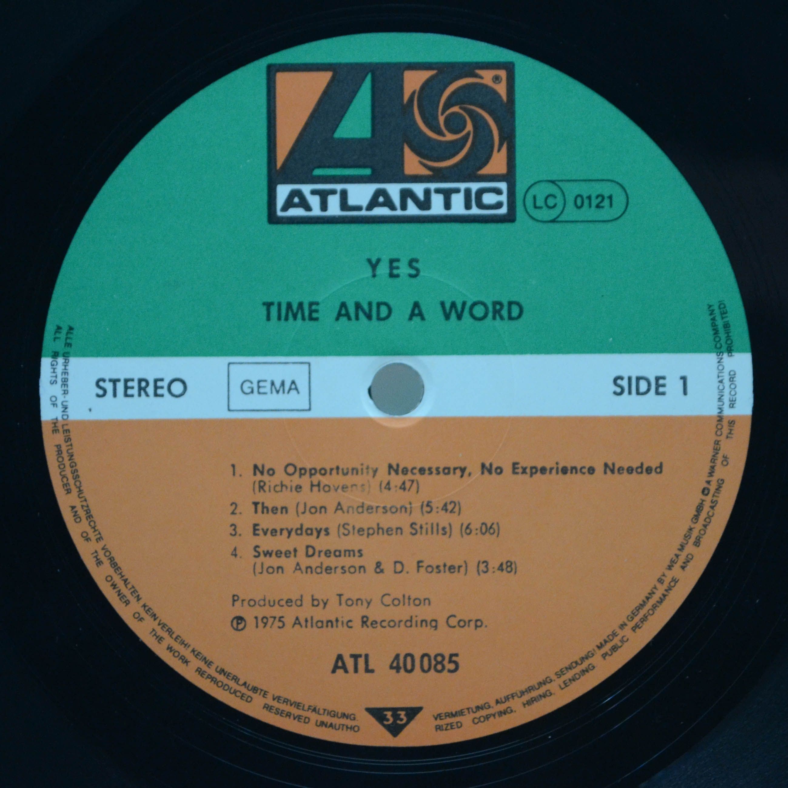 Yes — Time And A Word, 1970
