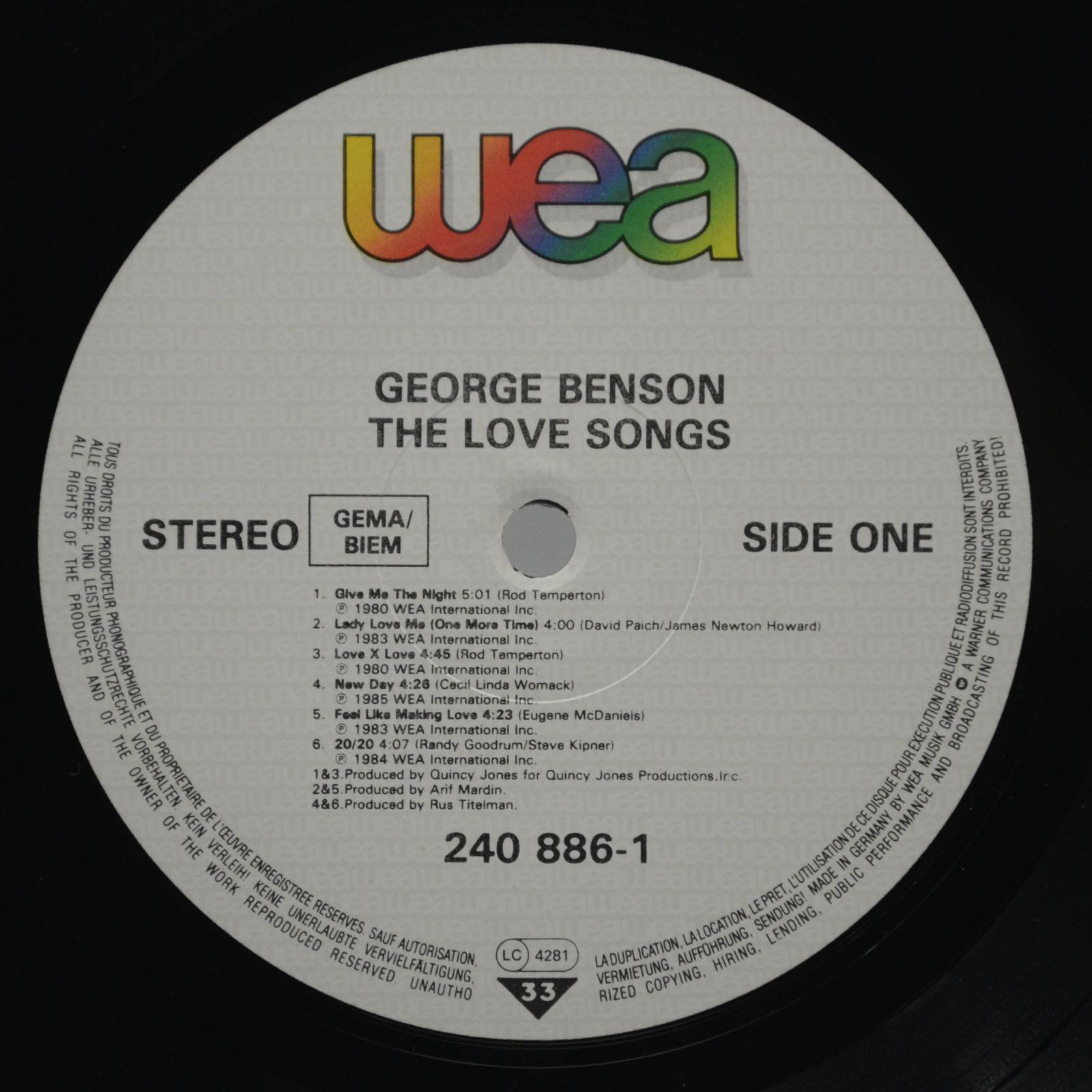 George Benson — The Love Songs, 1985