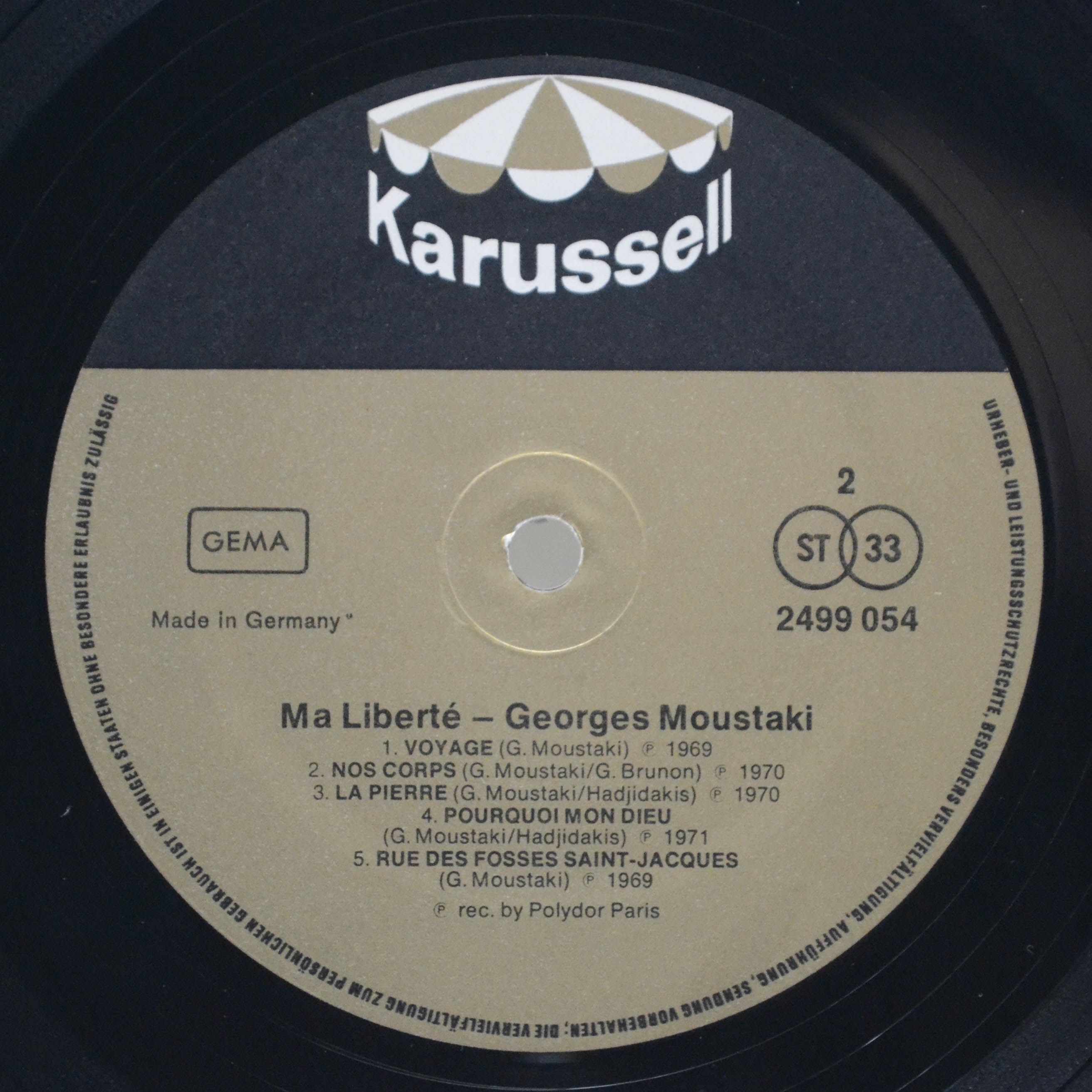 Georges Moustaki — Ma Liberté, 1970