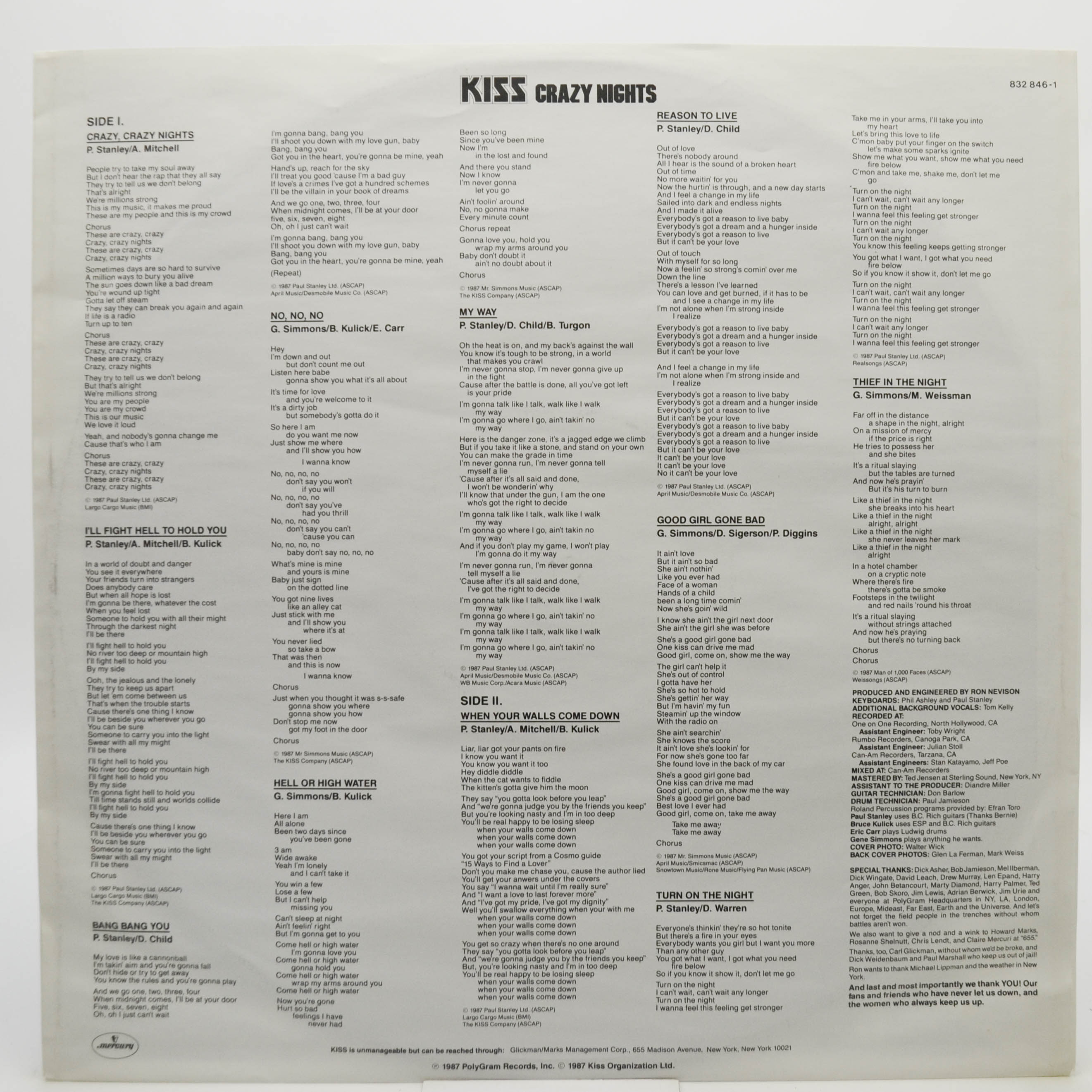 Kiss — Crazy Nights, 1987