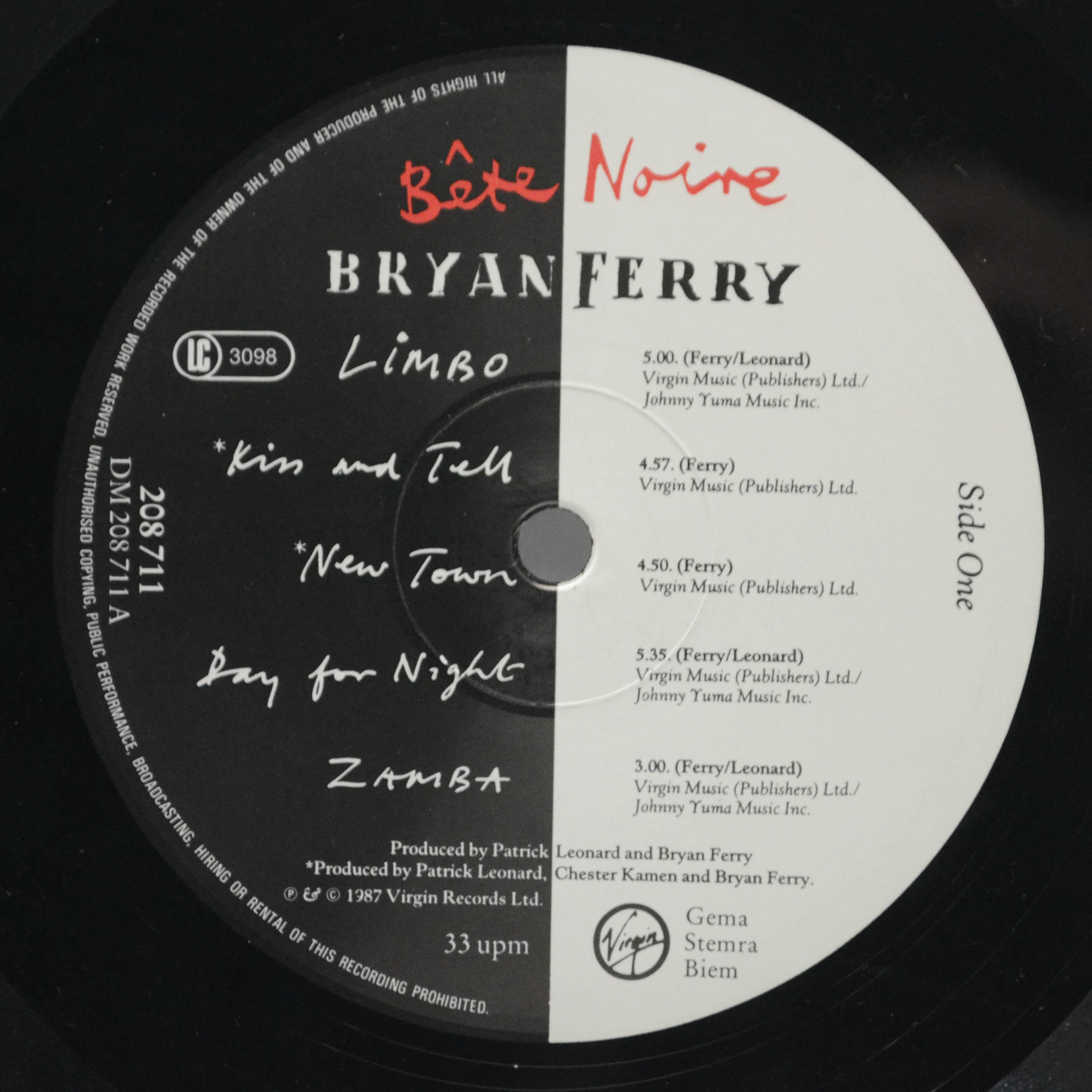 Bryan Ferry — Bête Noire, 1987