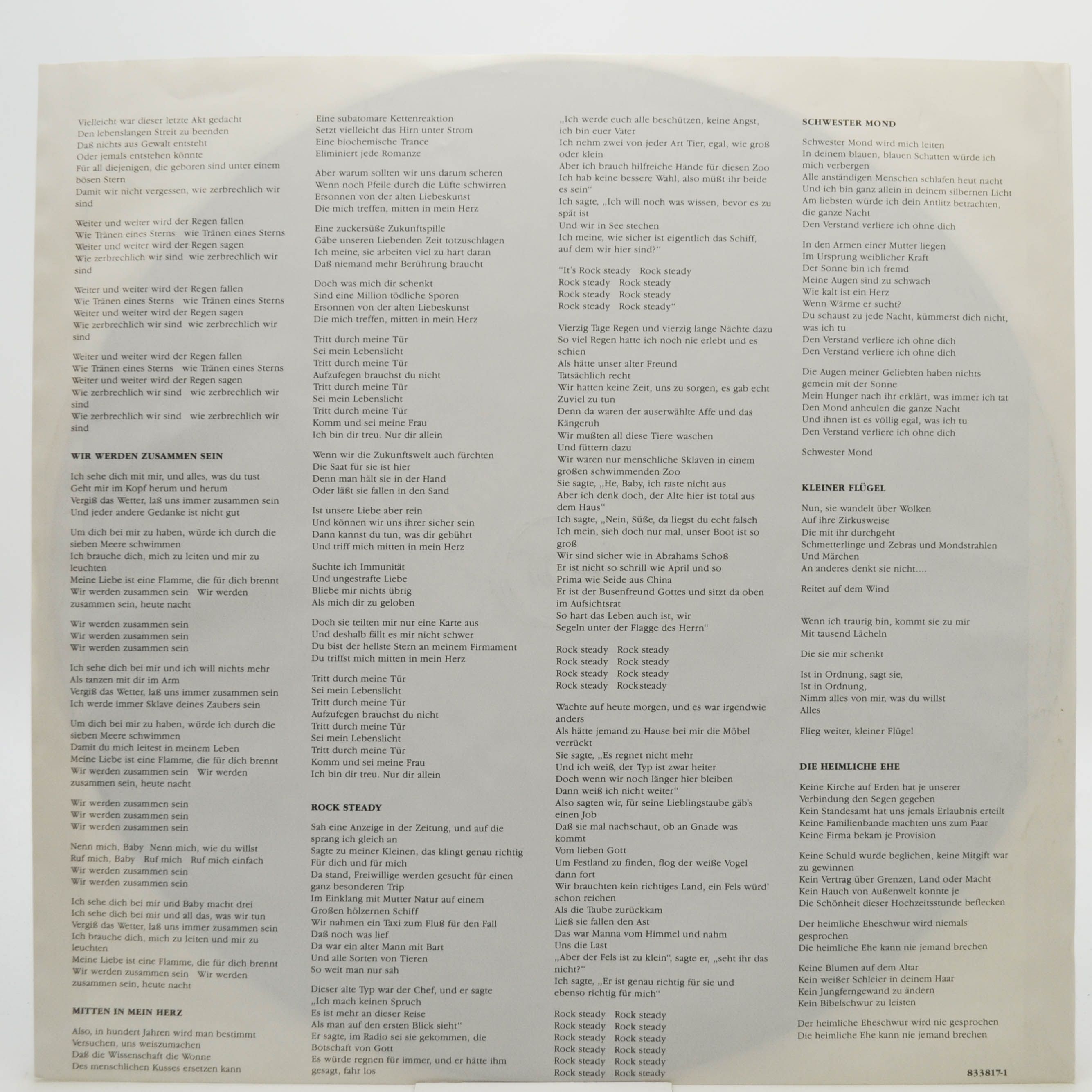 Sting — ...Nothing Like The Sun (2LP, poster), 1987