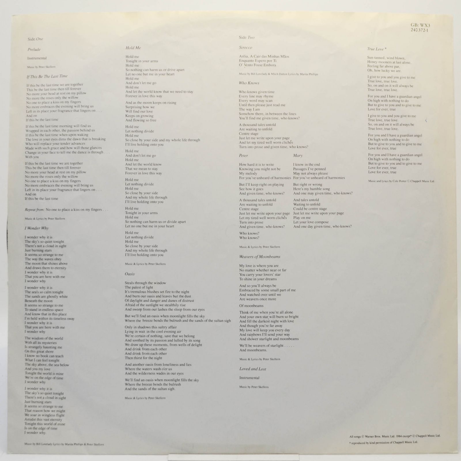 Oasis — Oasis, 1984