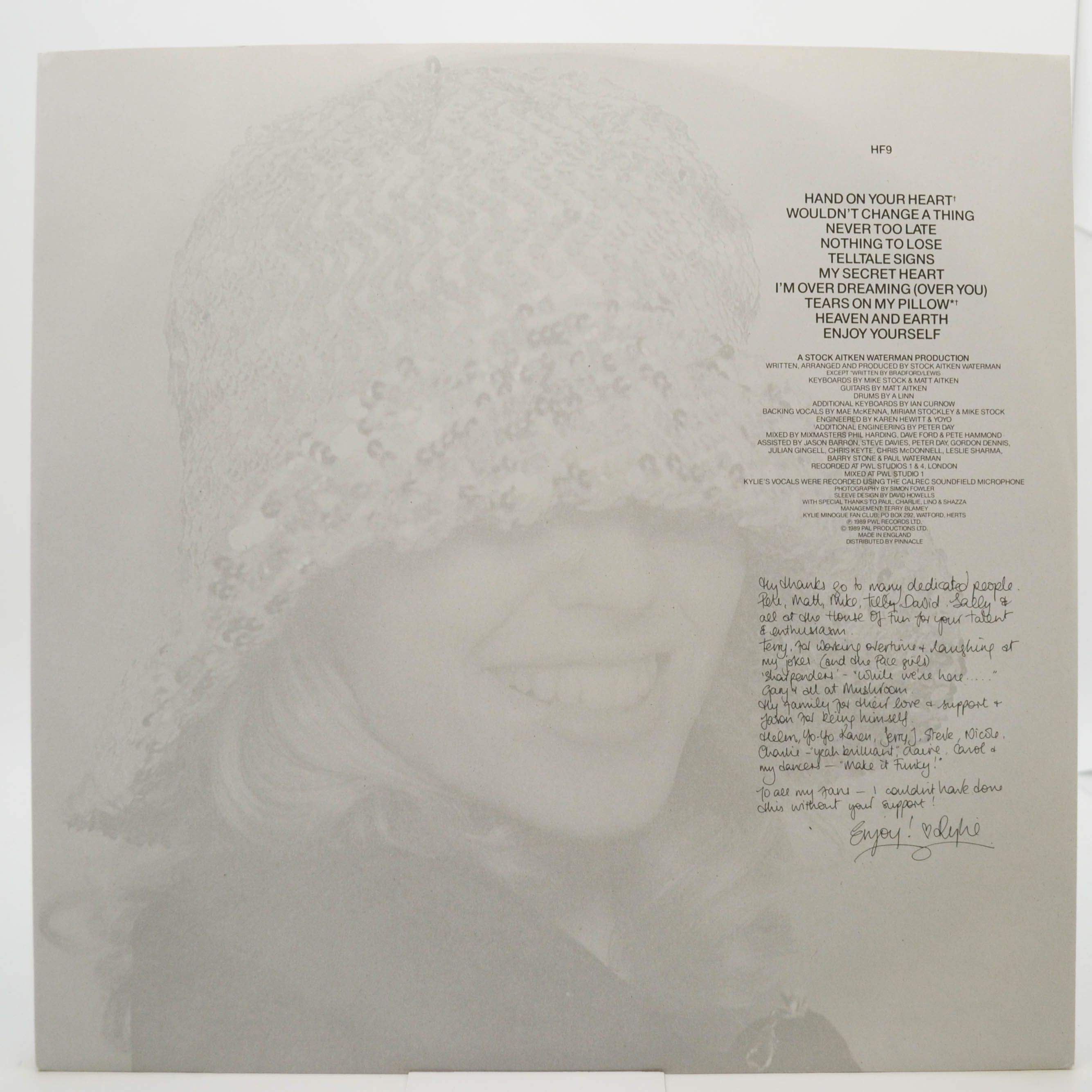 Kylie Minogue — Enjoy Yourself (UK), 1989