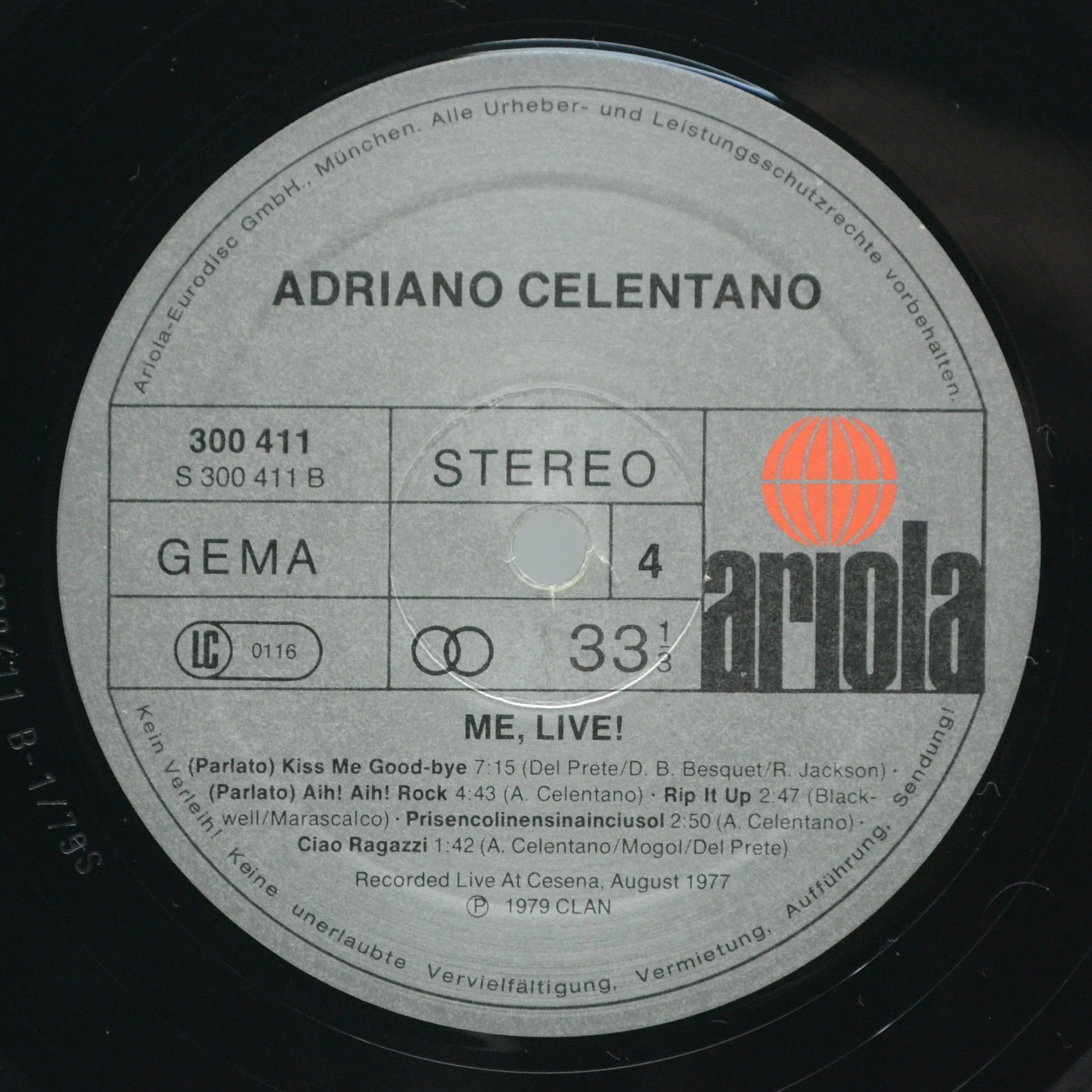 Adriano Celentano — Me, Live (2LP), 1979