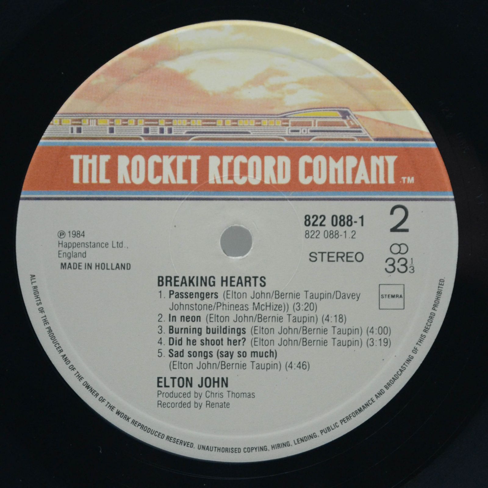 Elton John — Breaking Hearts, 1984