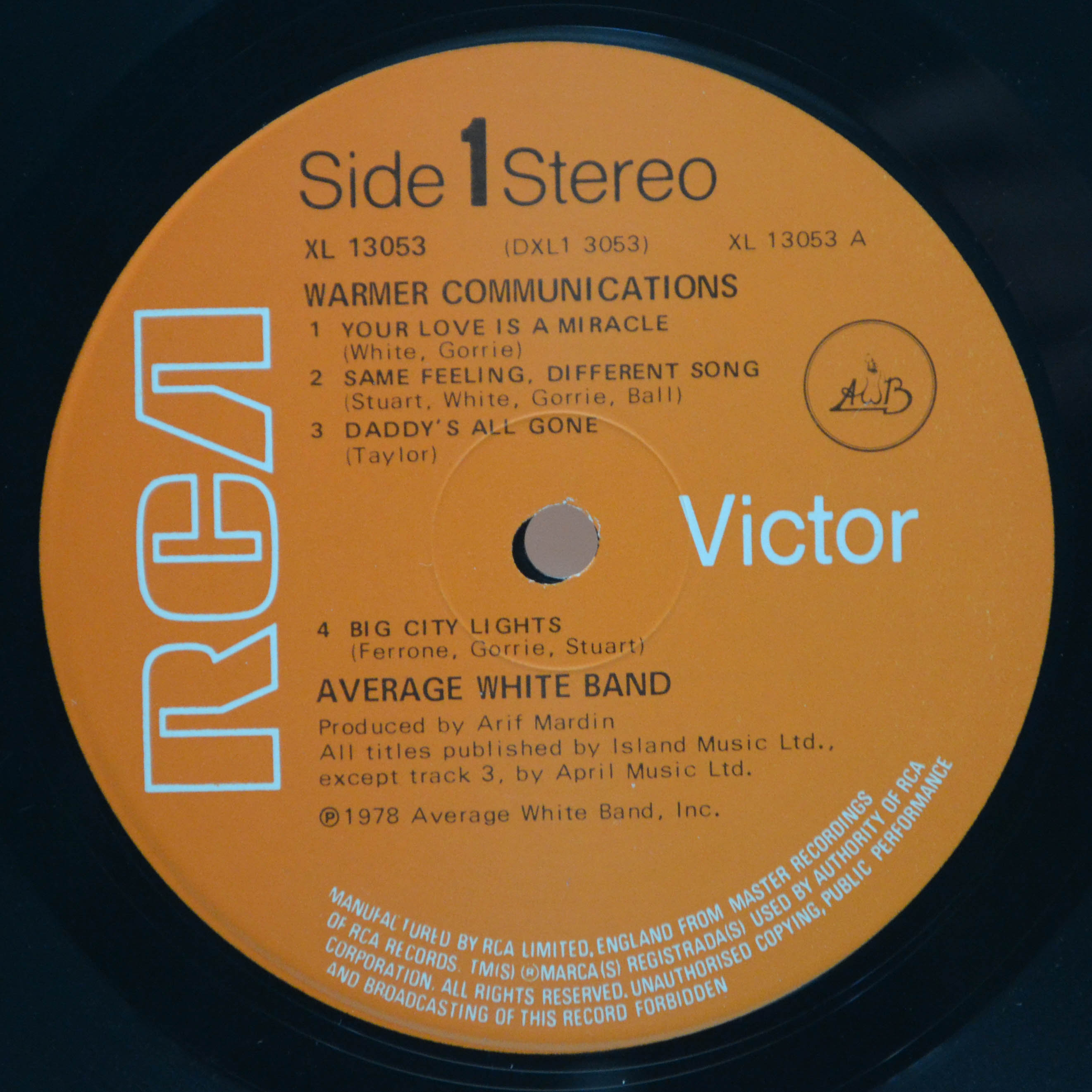 Average White Band — Warmer Communications (UK), 1978