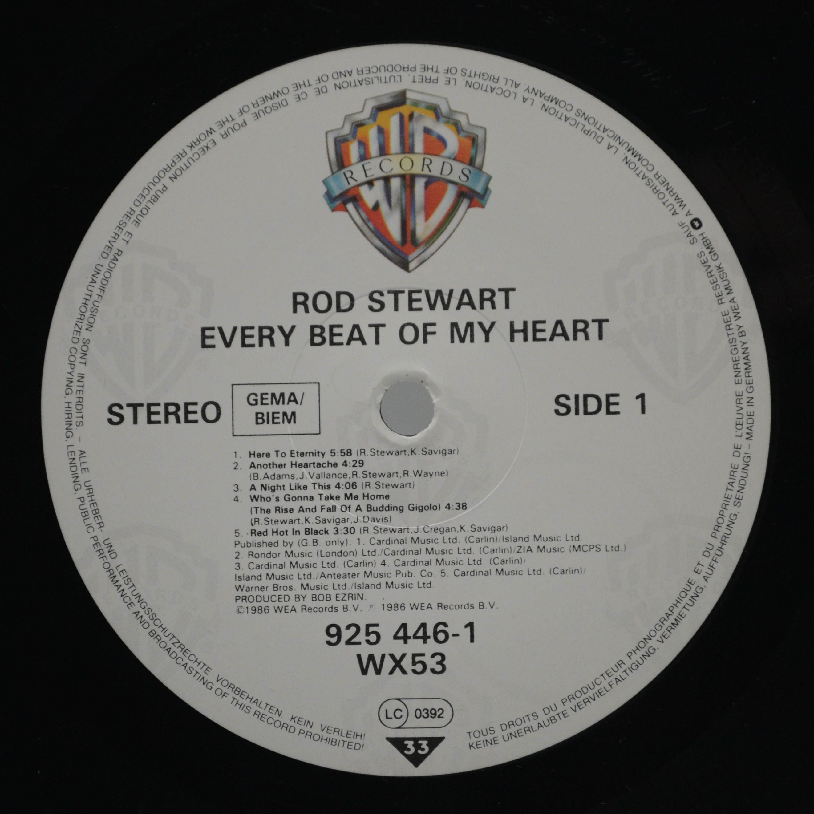 Rod Stewart — Every Beat Of My Heart, 1986
