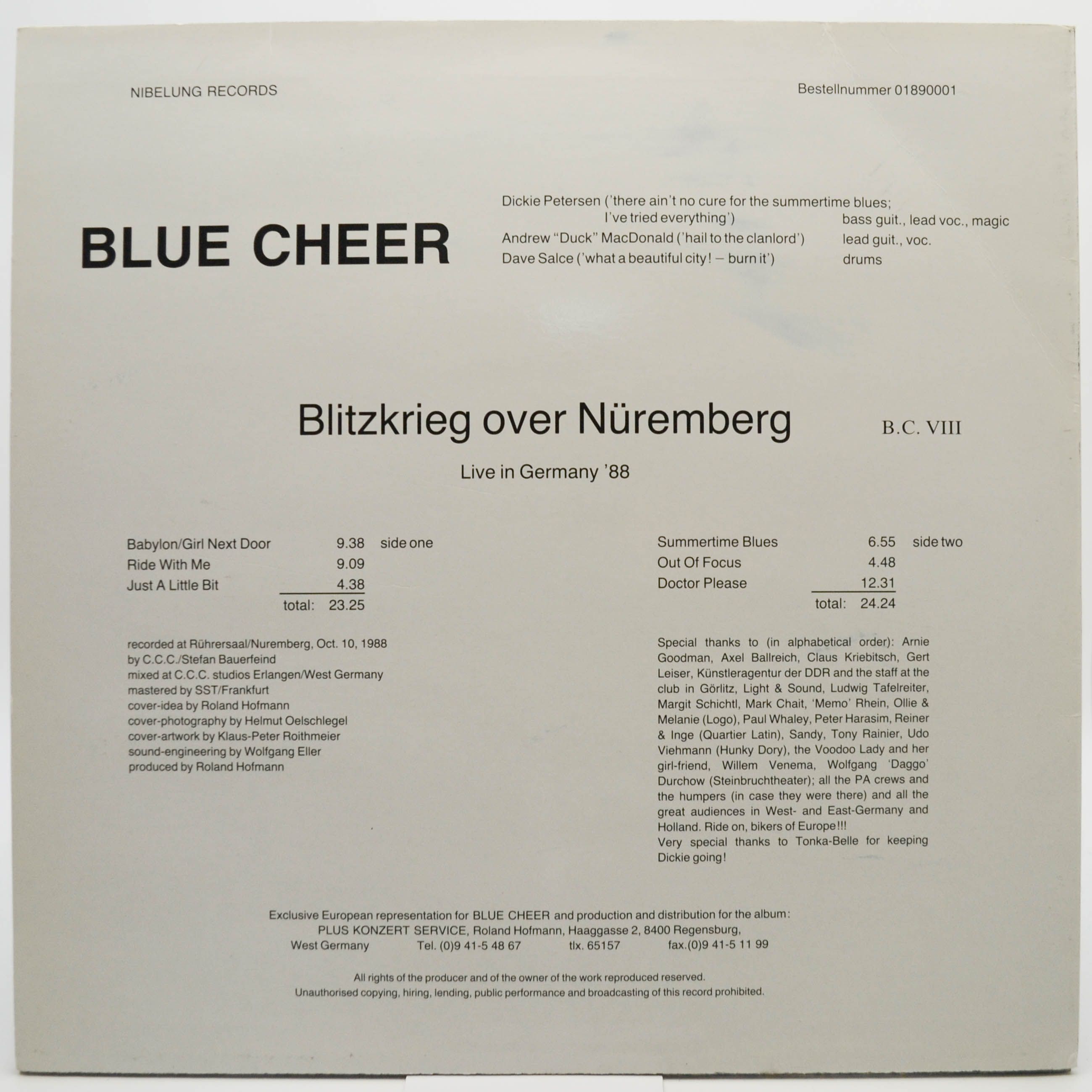 Blue Cheer — Blitzkrieg Over Nüremberg, 1989
