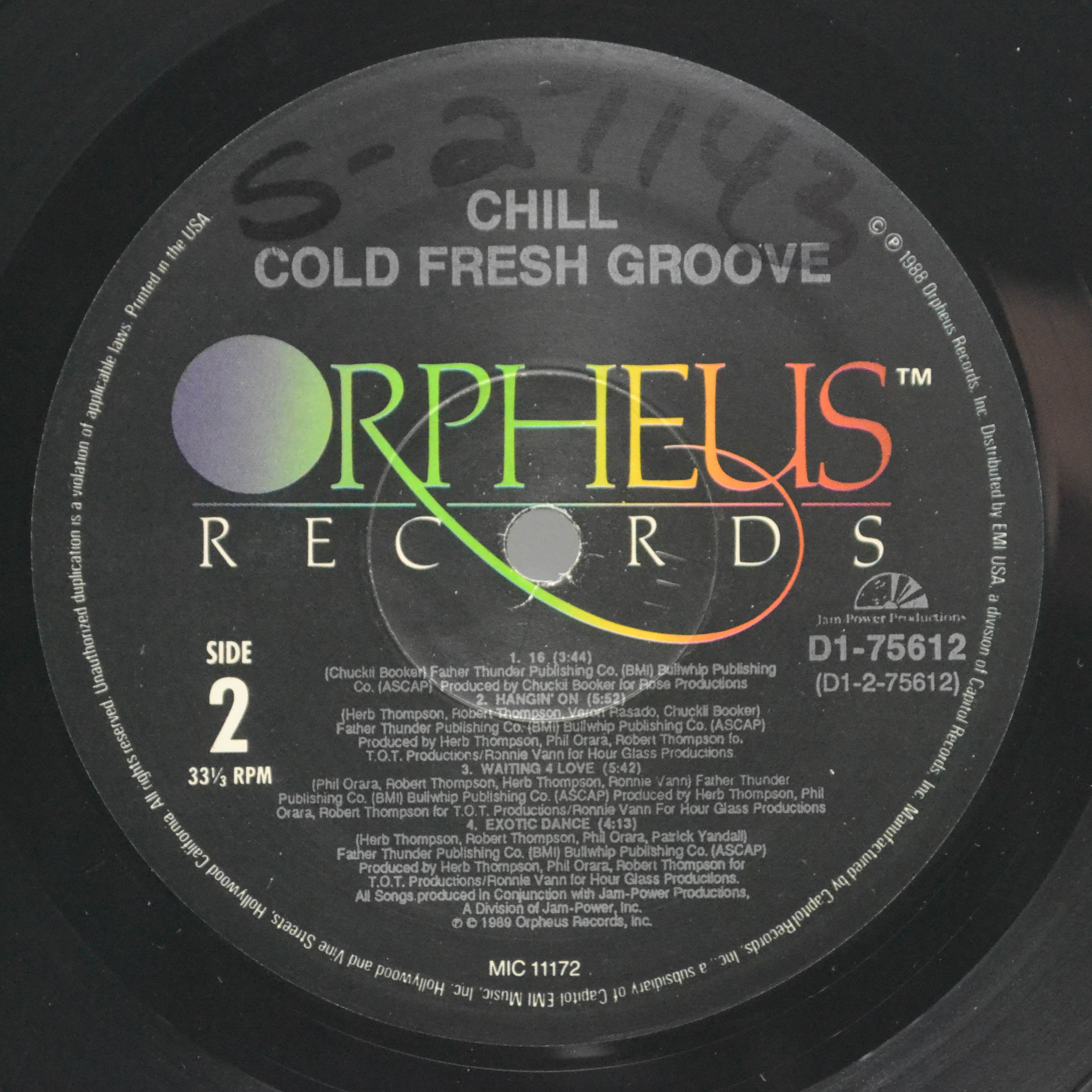 Chill — Cold Fresh Groove (USA), 1989