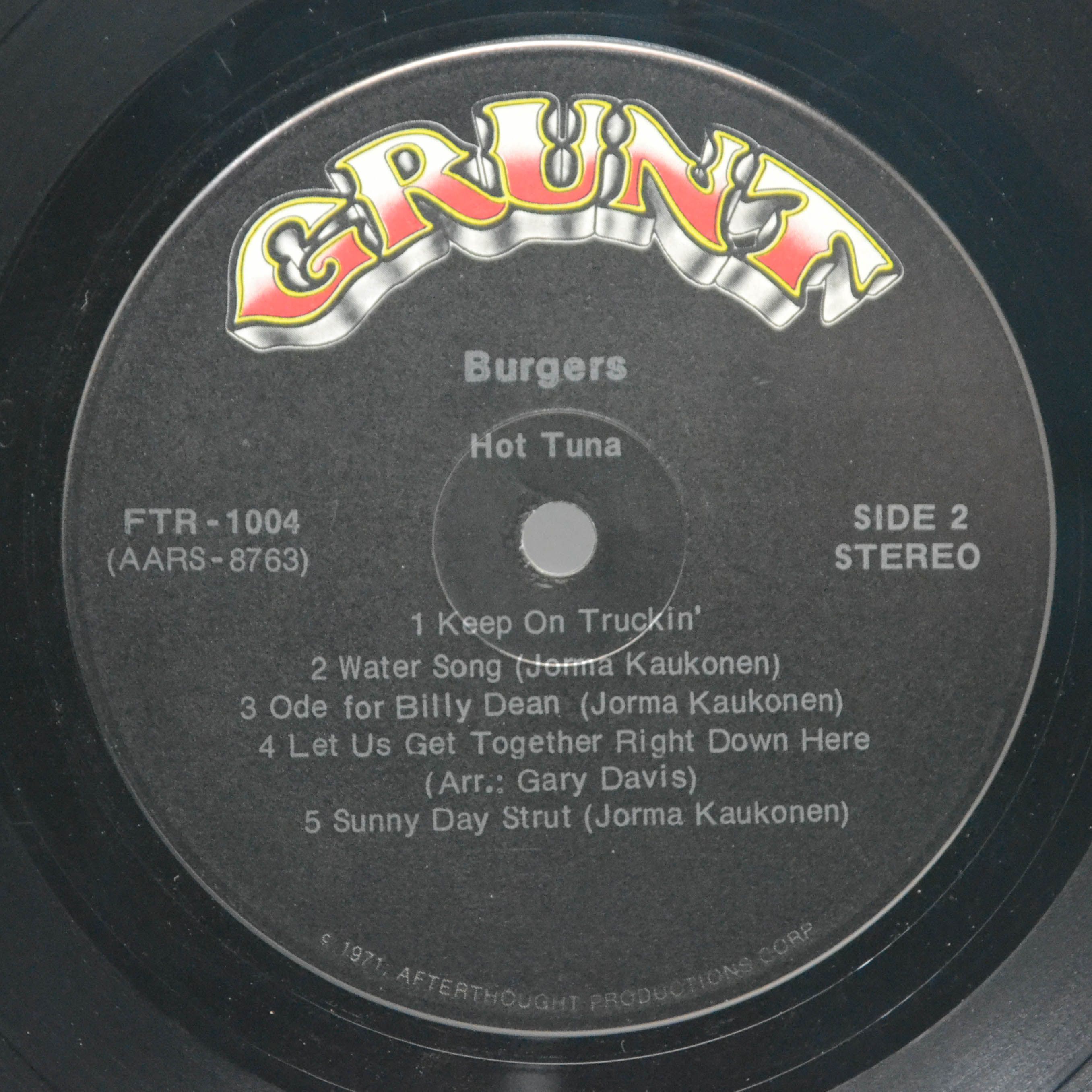 Hot Tuna — Burgers (1-st, USA), 1972