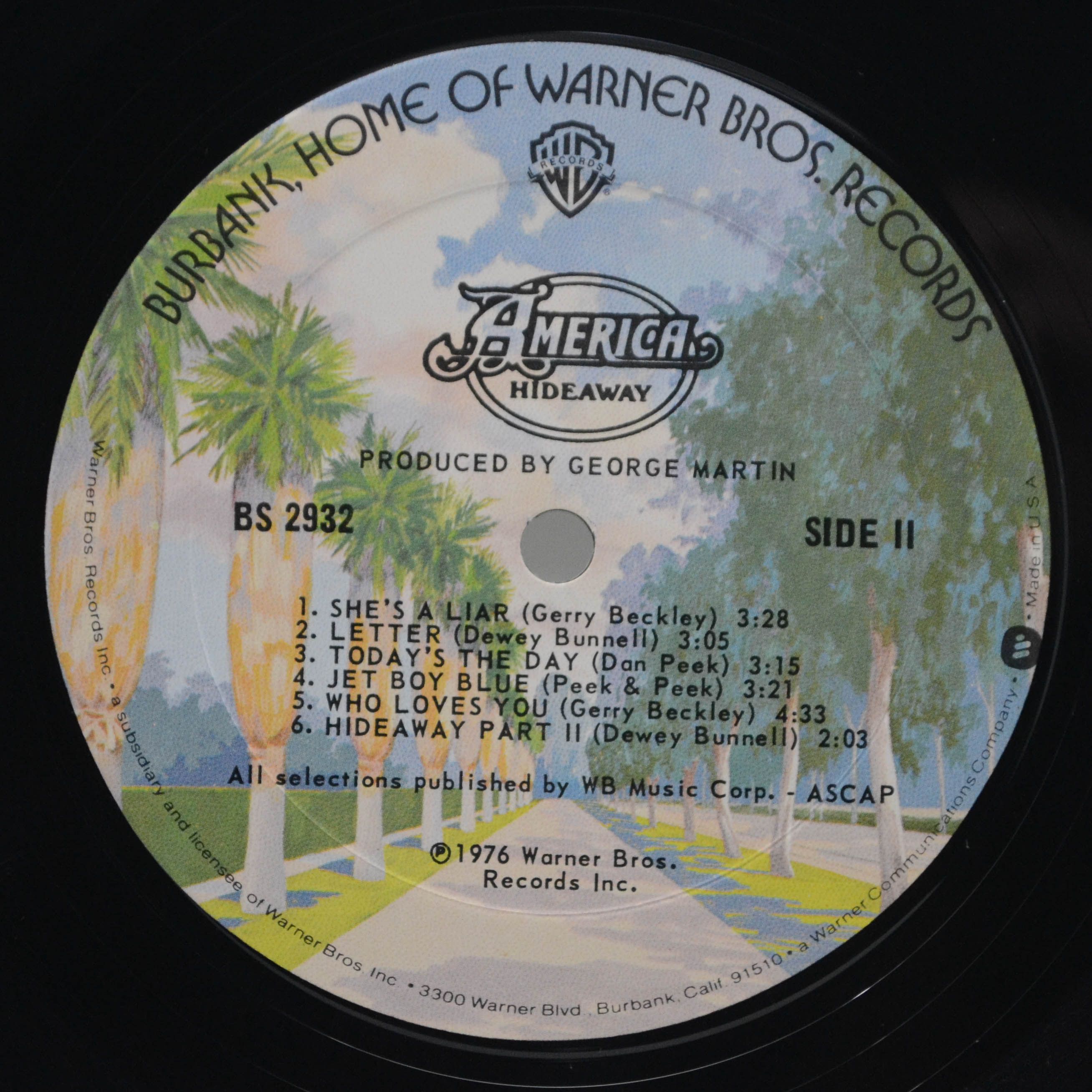 America — Hideaway (1-st, USA), 1976