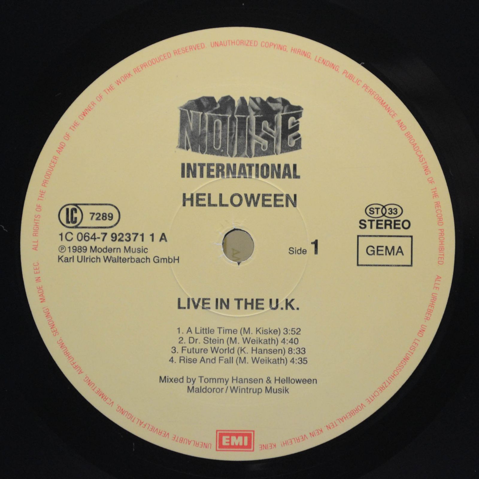 Helloween — Live In The U.K., 1989