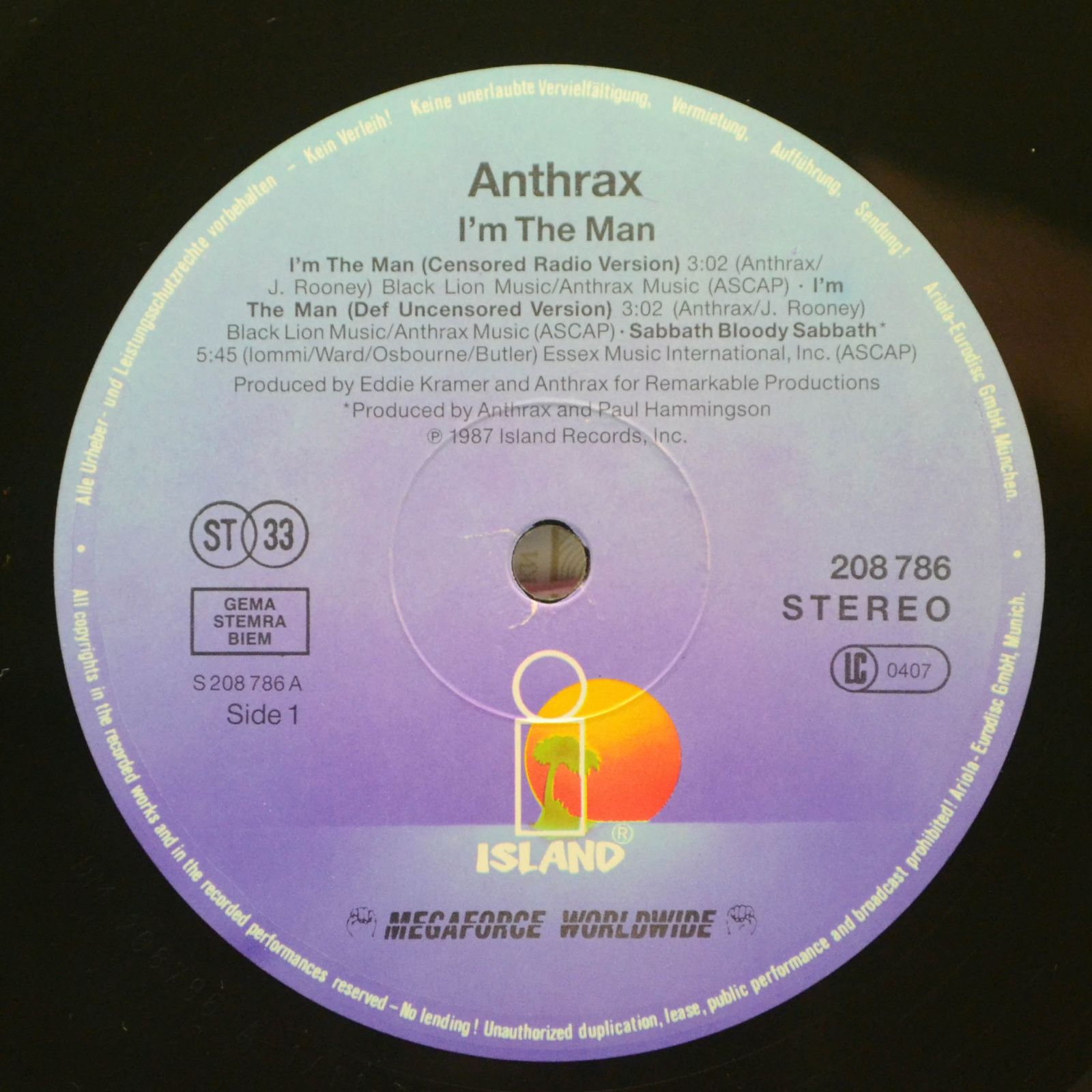Anthrax — I'm The Man, 1987