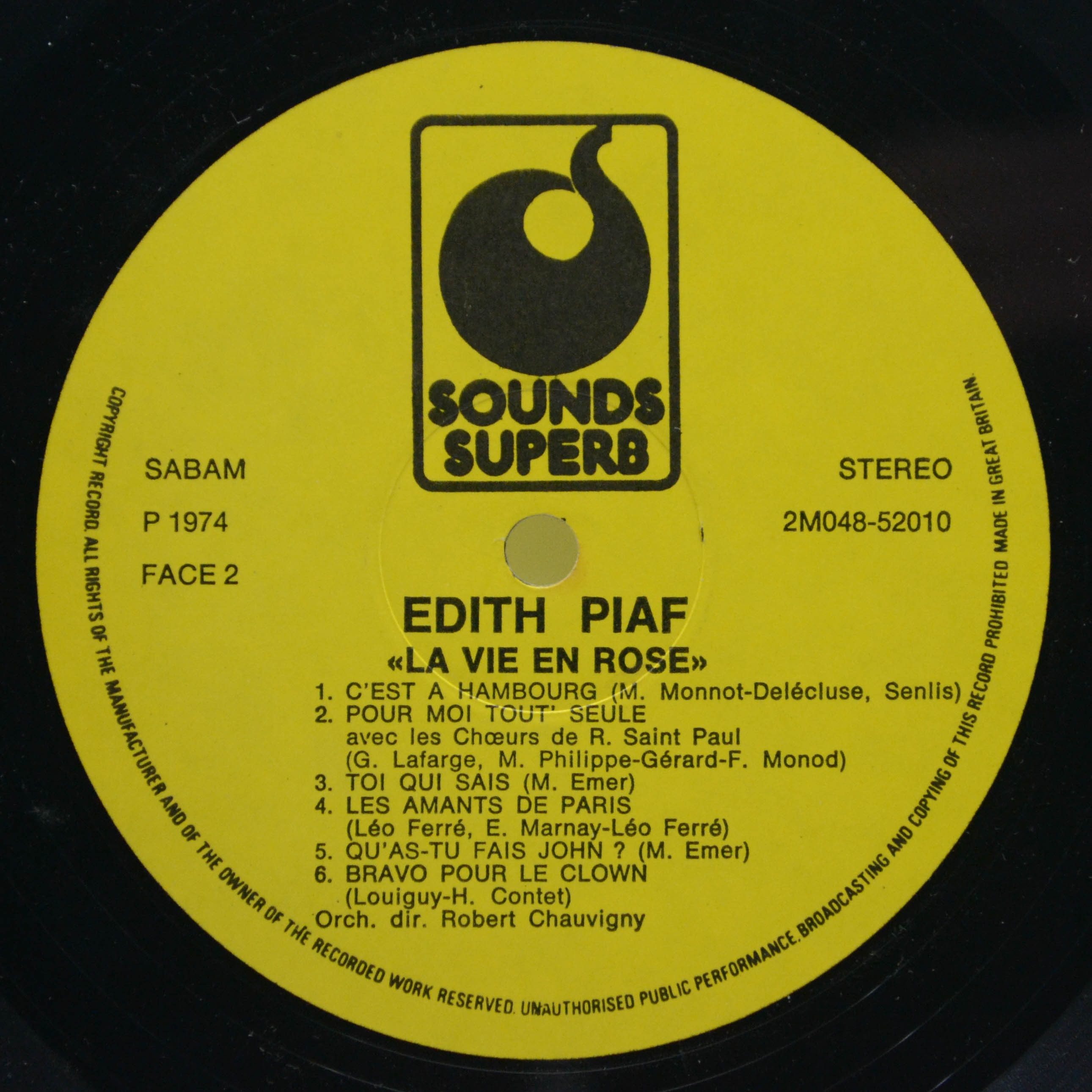 Edith Piaf — La Vie En Rose (France), 1974