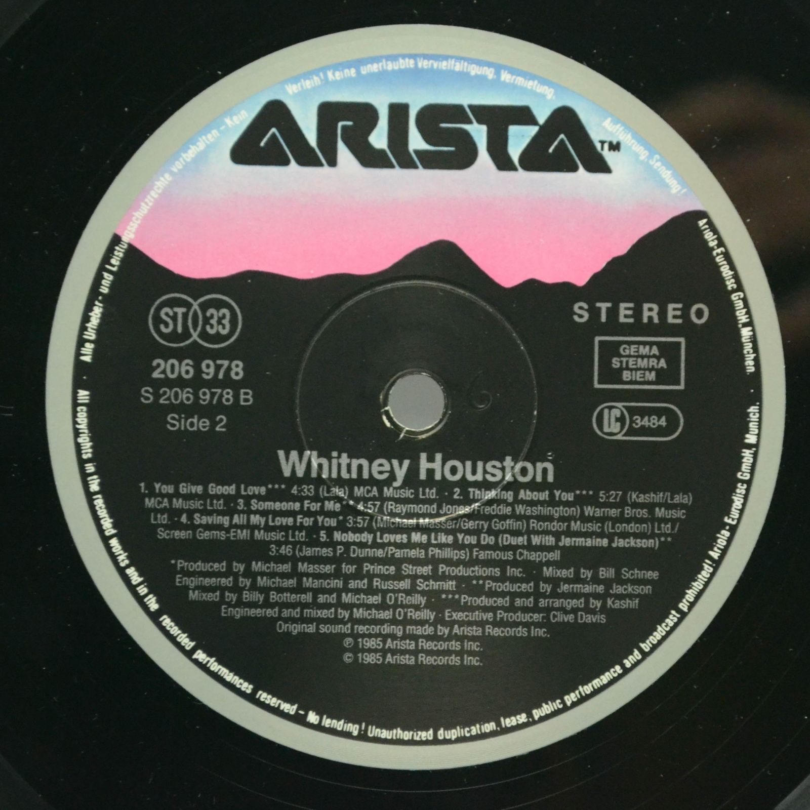 Whitney Houston — Whitney Houston, 1986