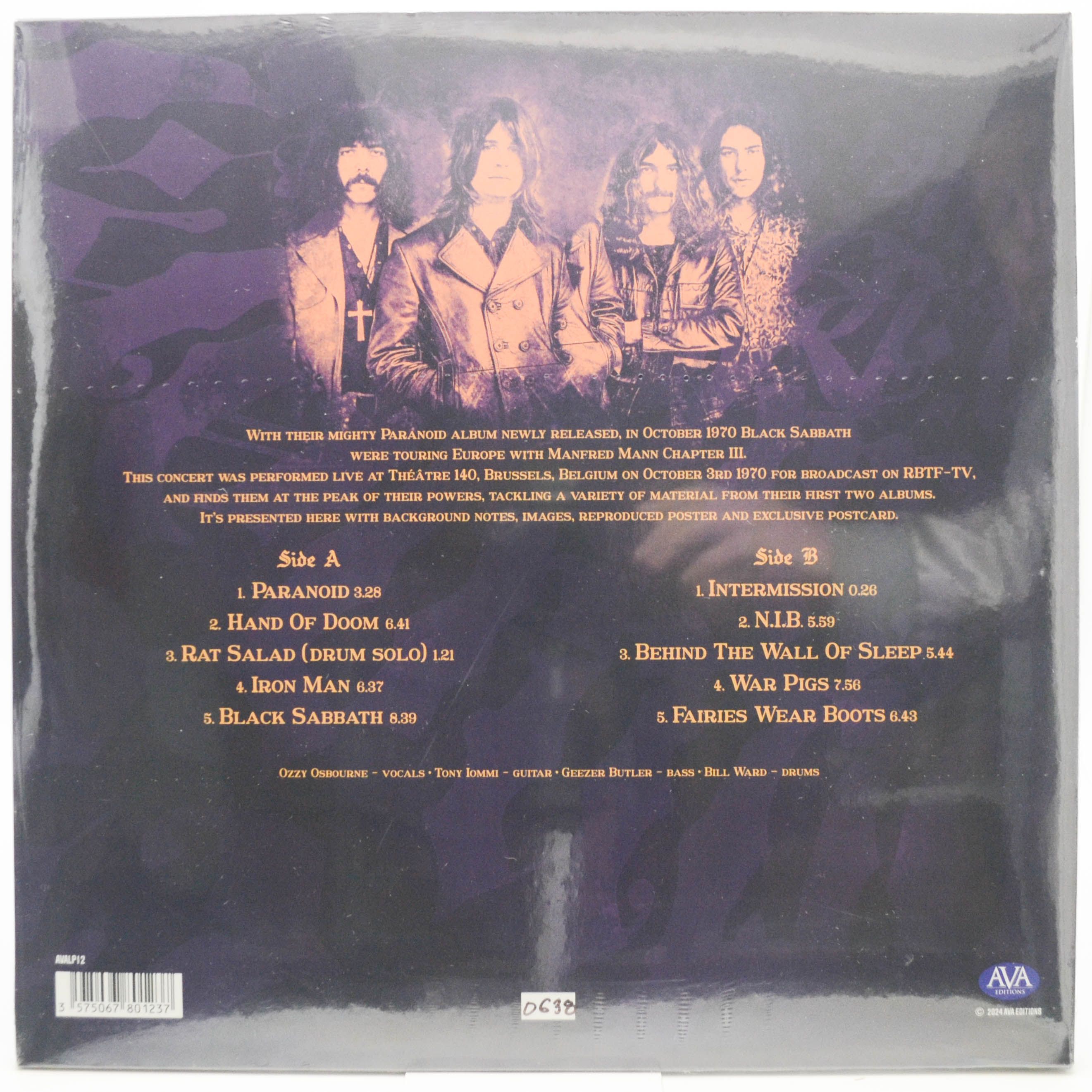 Black Sabbath — Live In Brussels, Belgium 1970, 1989