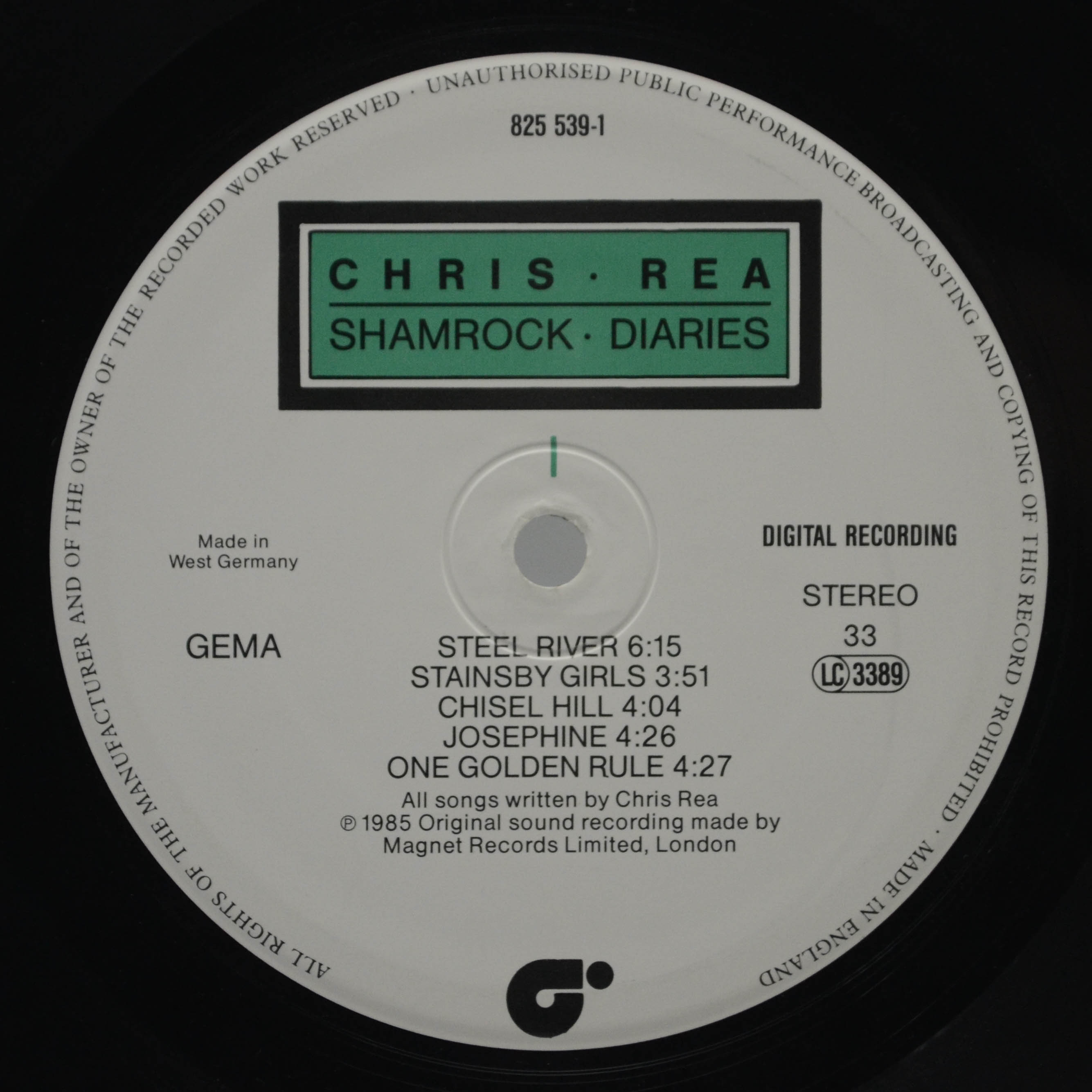 Chris Rea — Shamrock Diaries, 1985