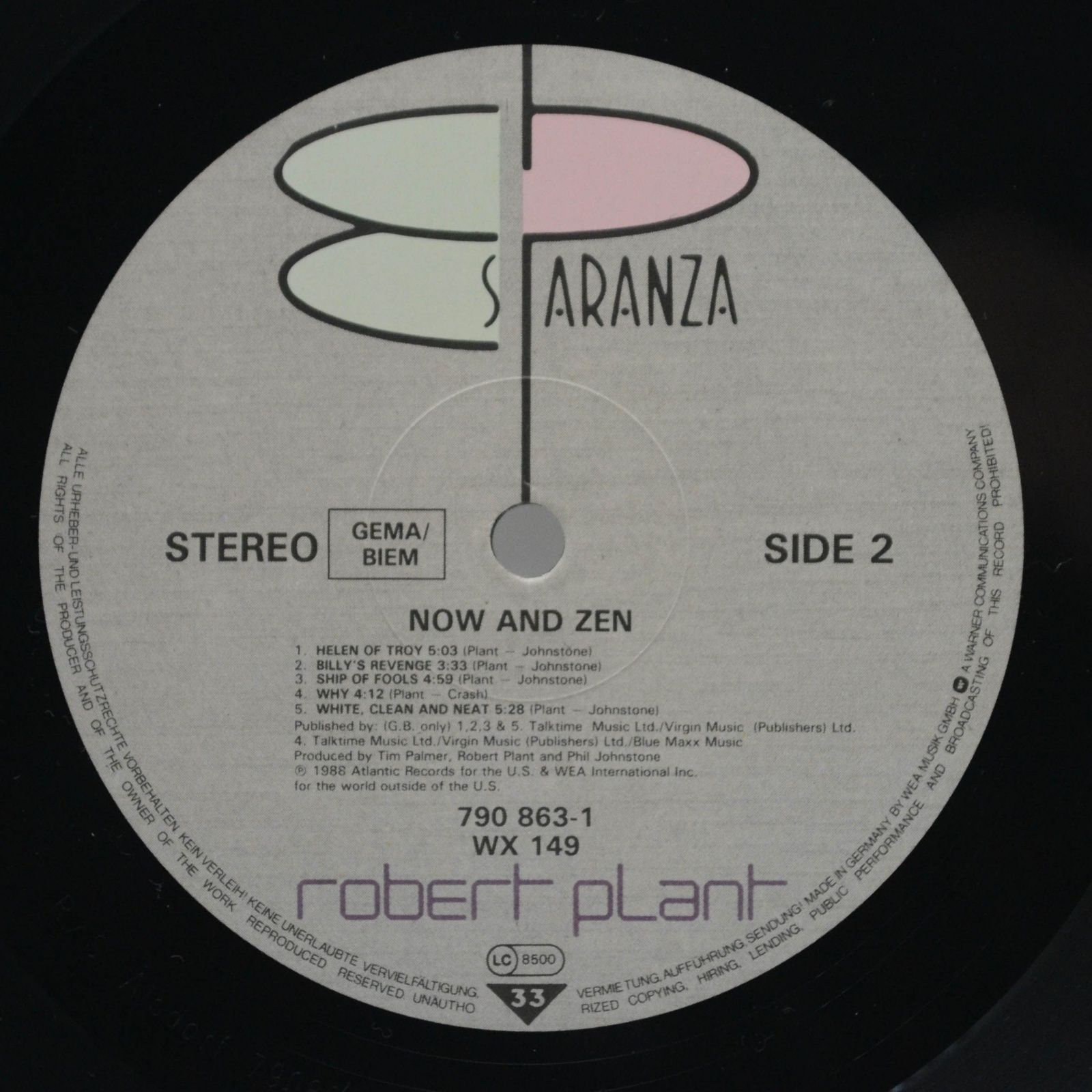 Robert Plant — Now And Zen, 1988