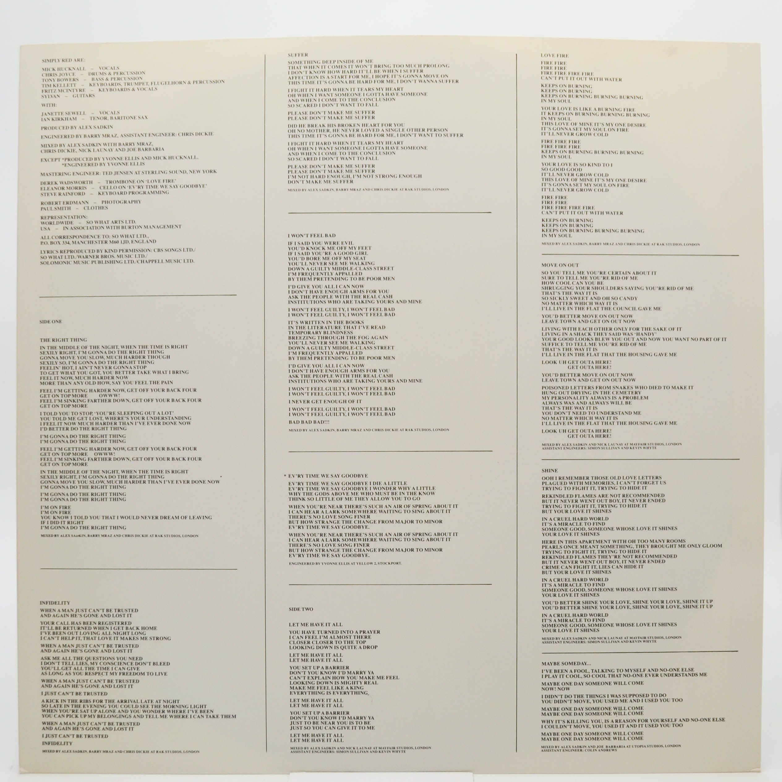 Simply Red — Men And Women, 1987