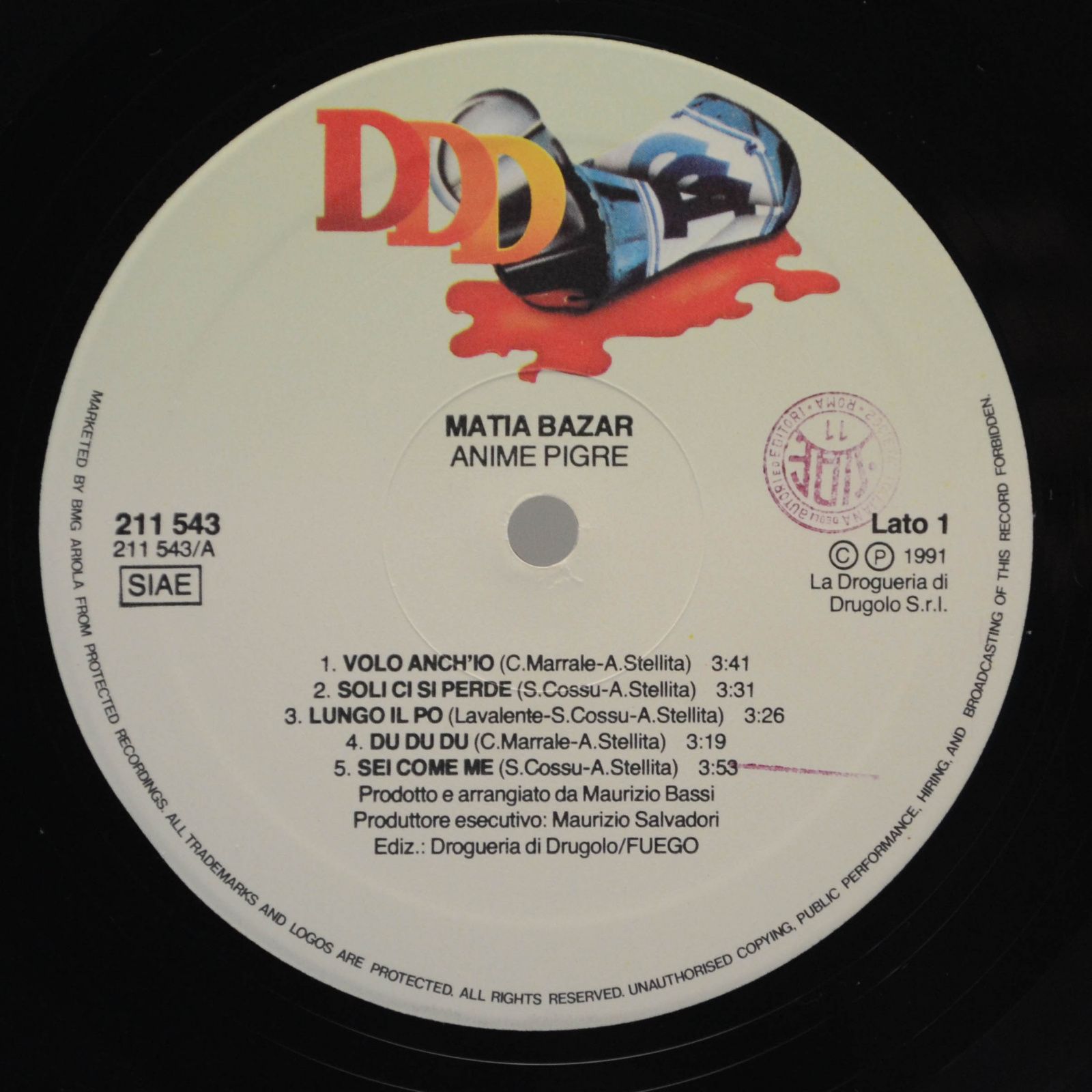 Matia Bazar — Anime Pigre (1-st, Italy), 1991