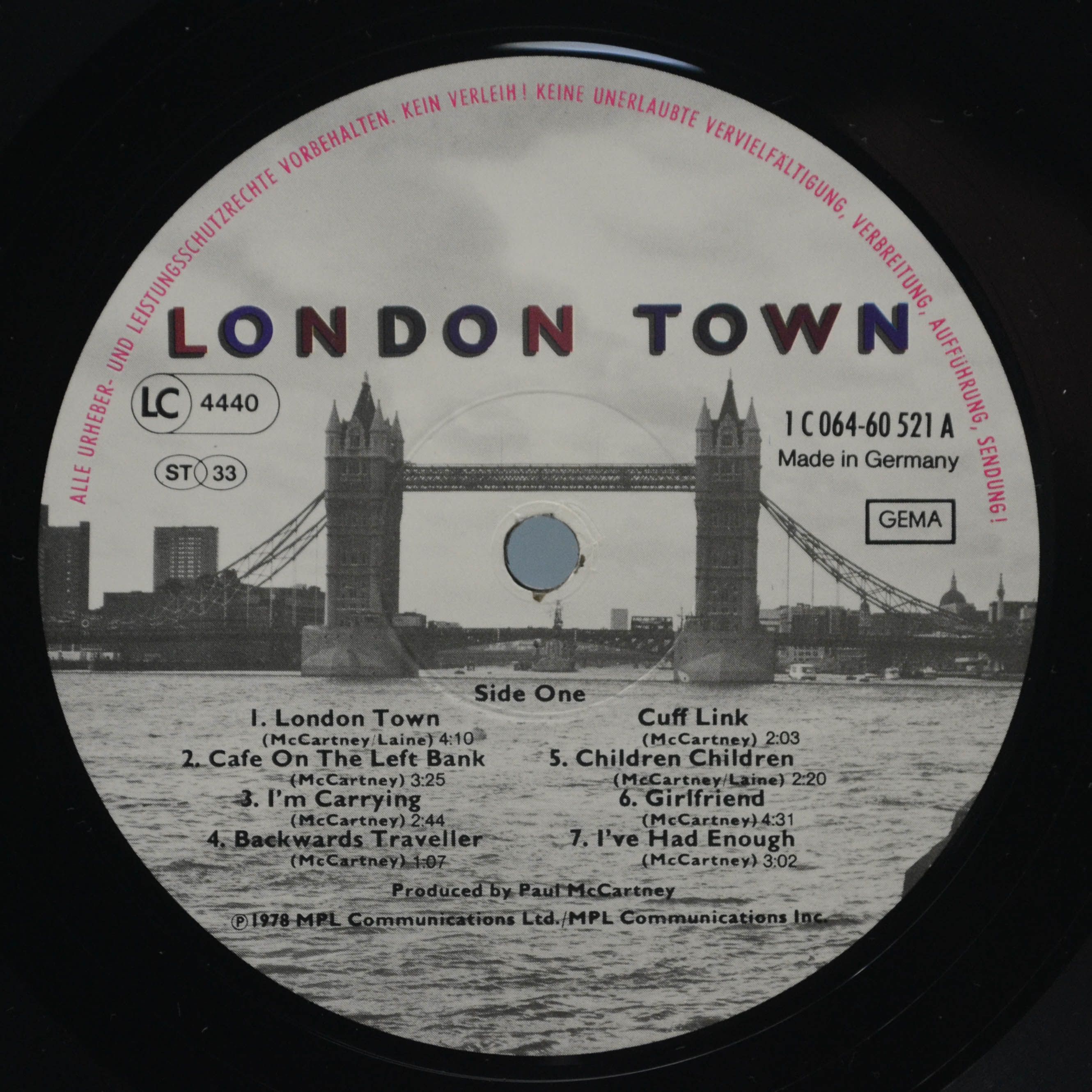 Wings — London Town (poster), 1978