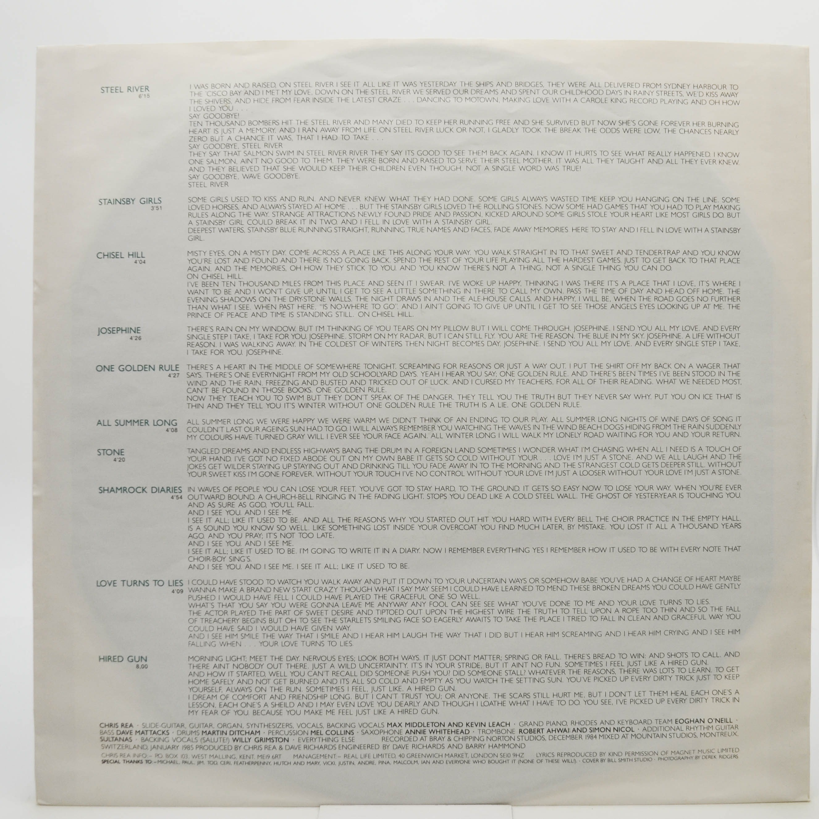 Chris Rea — Shamrock Diaries, 1985