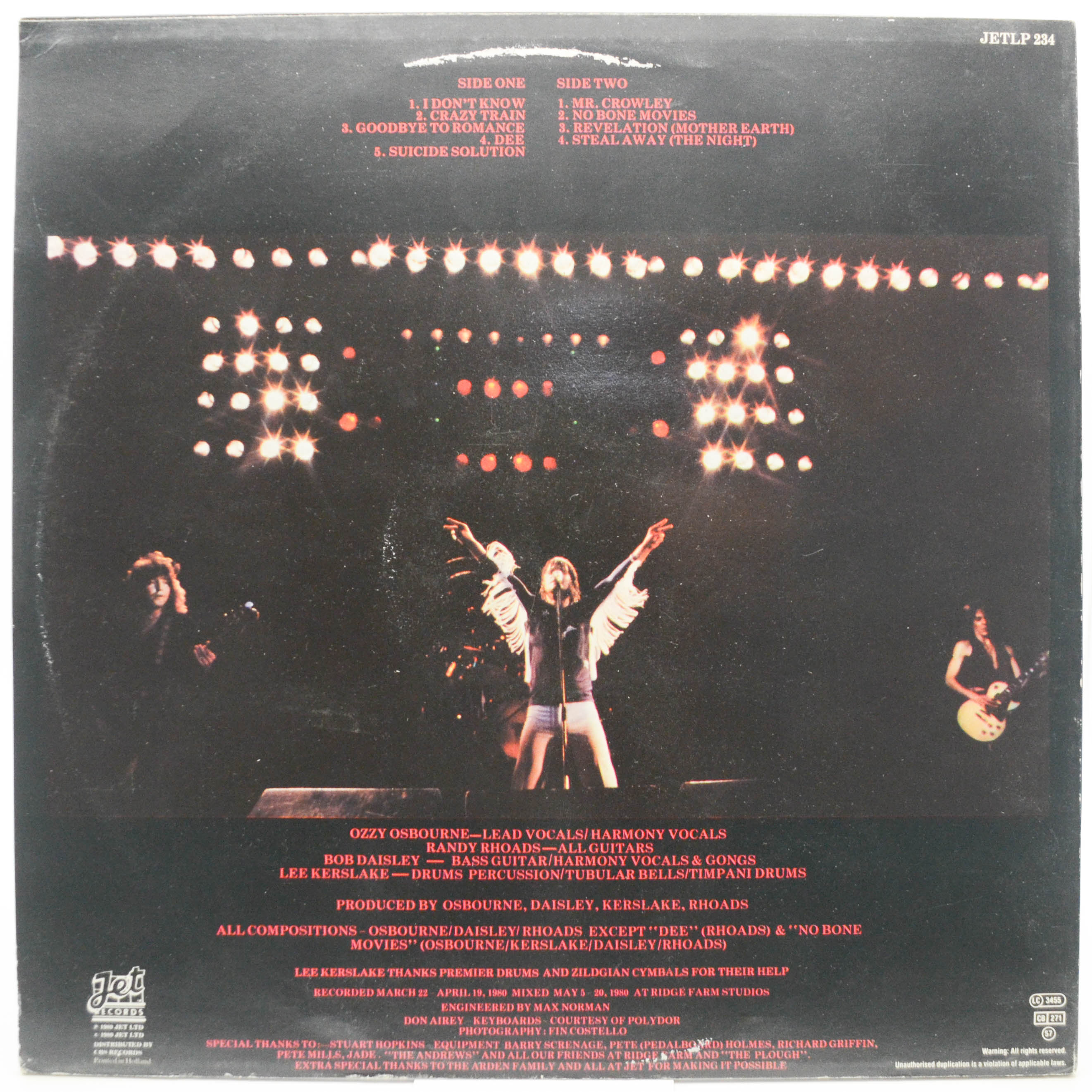 Ozzy Osbourne — Blizzard Of Ozz, 1980