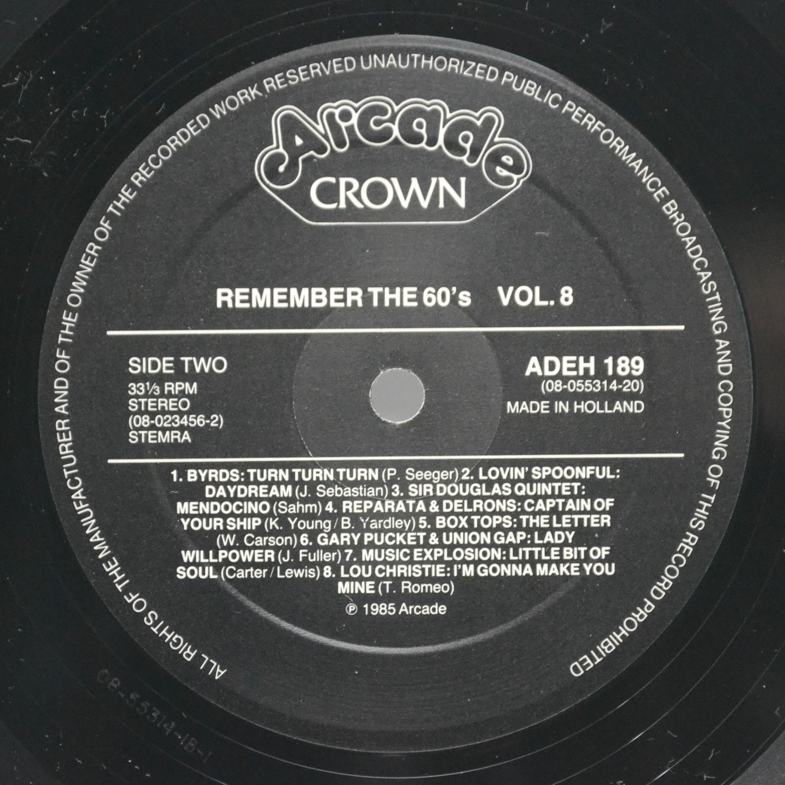 Various — Remember The 60's (Volume 8) (2LP), 1985