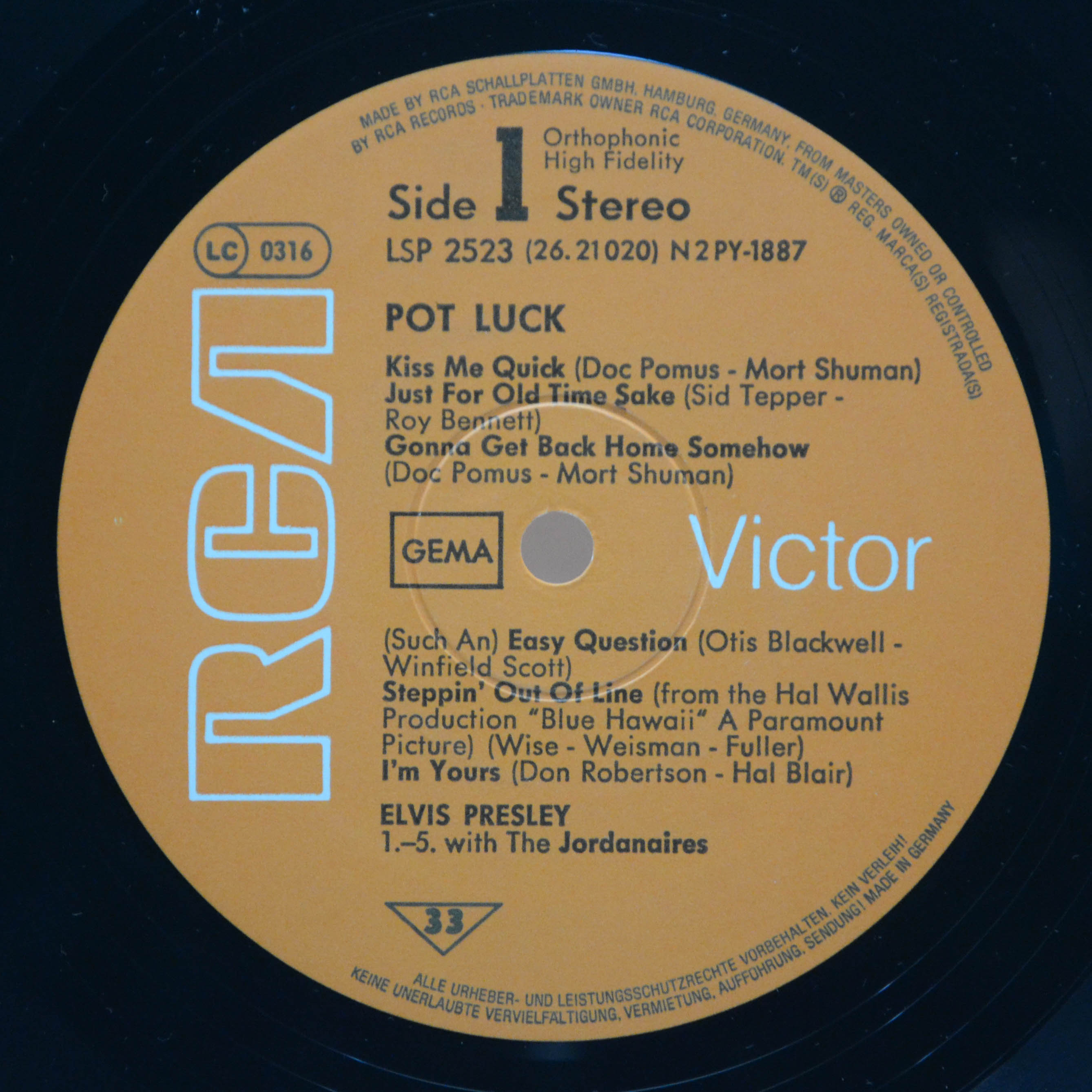 Elvis Presley — Pot Luck, 1962