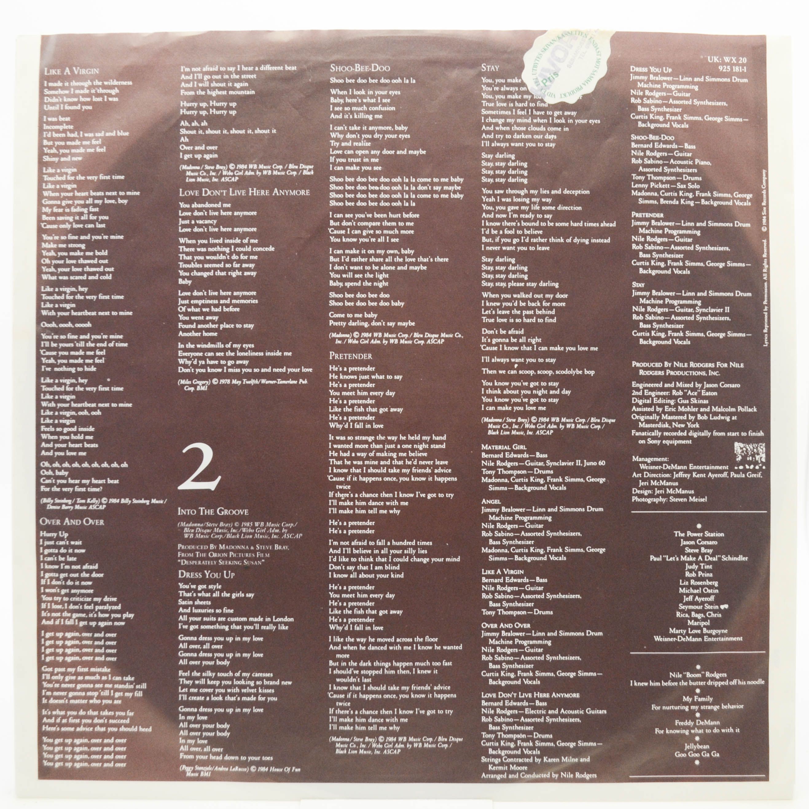 Madonna — Like A Virgin, 1984