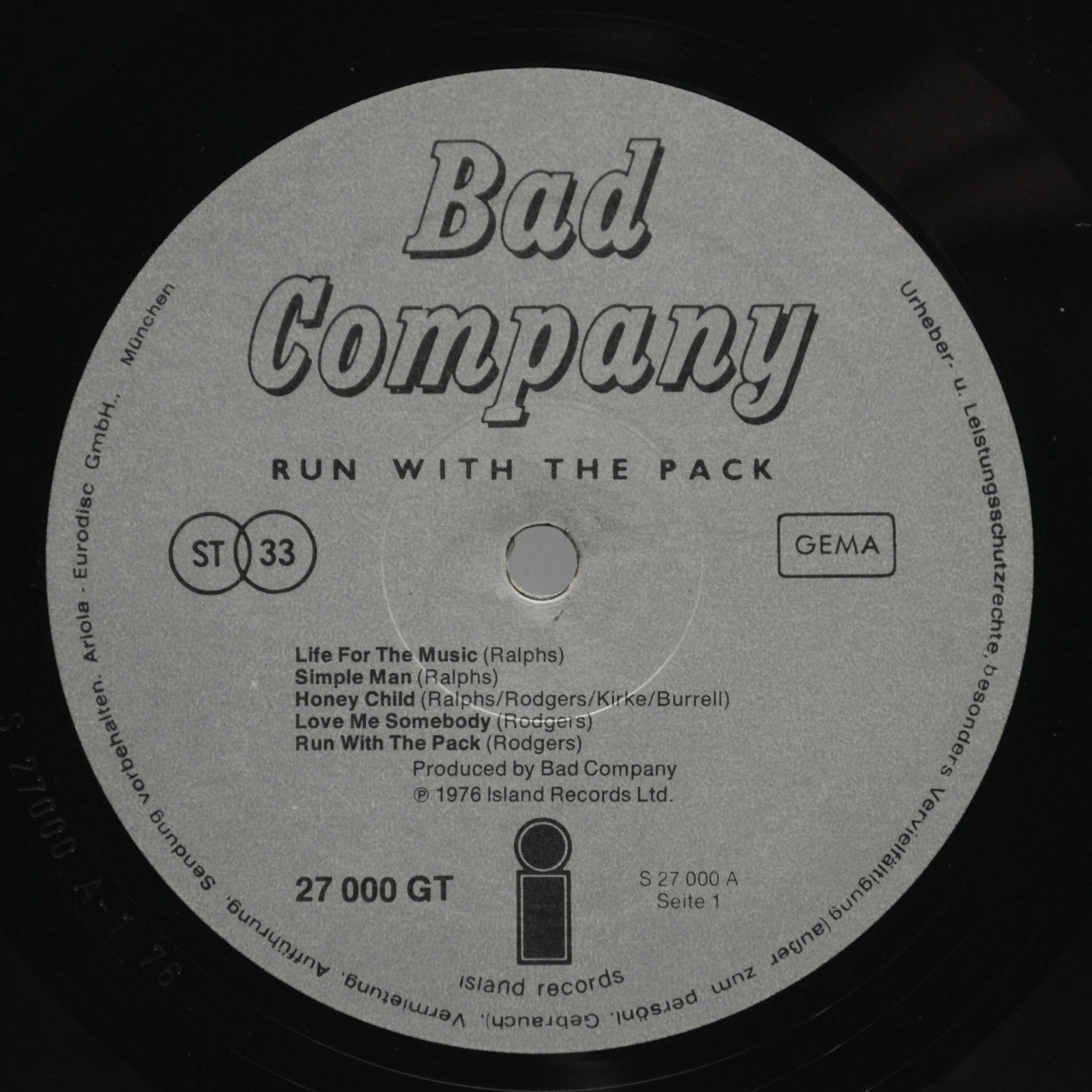 Bad Company — Run With The Pack, 1976