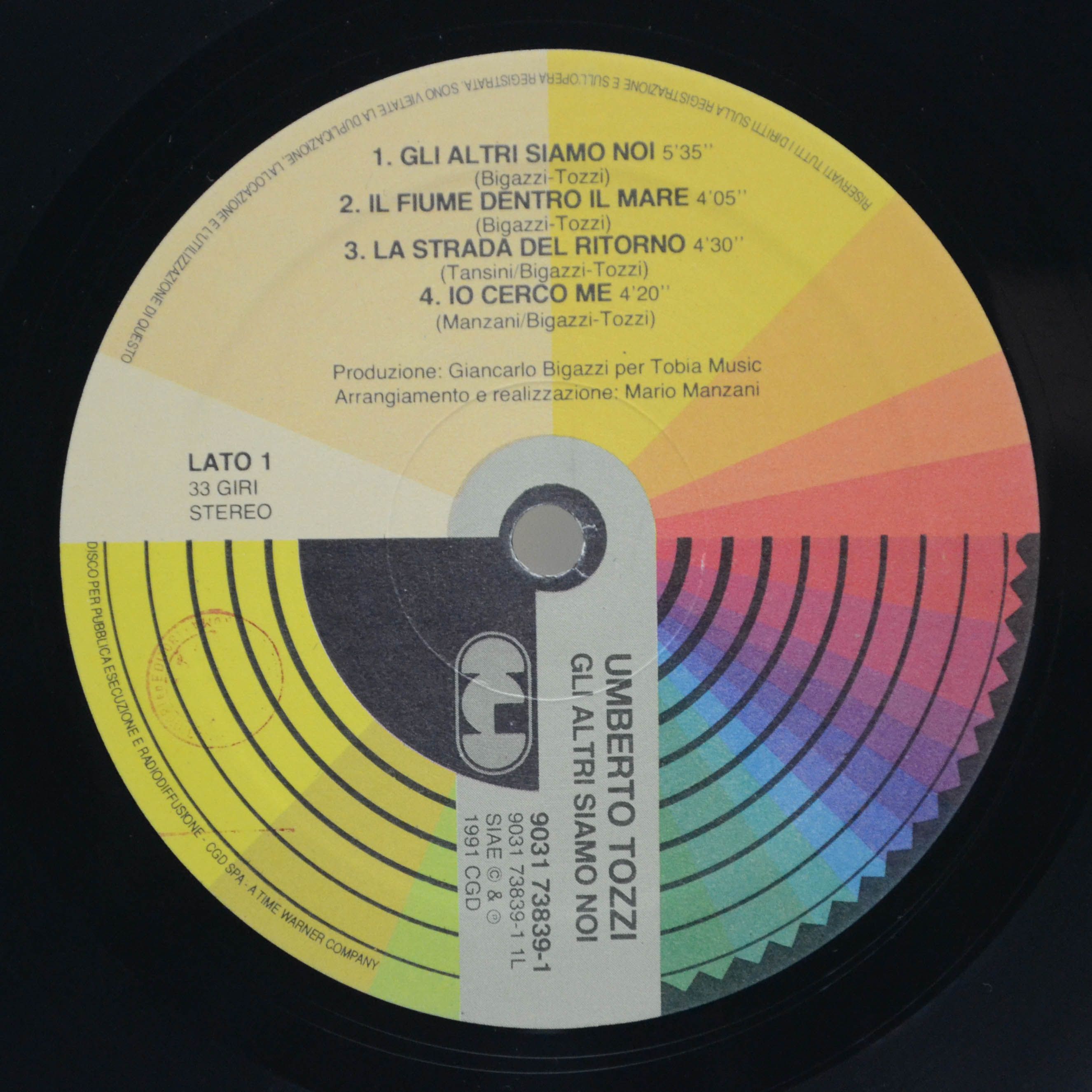 Umberto Tozzi — Gli Altri Siamo Noi, 1991