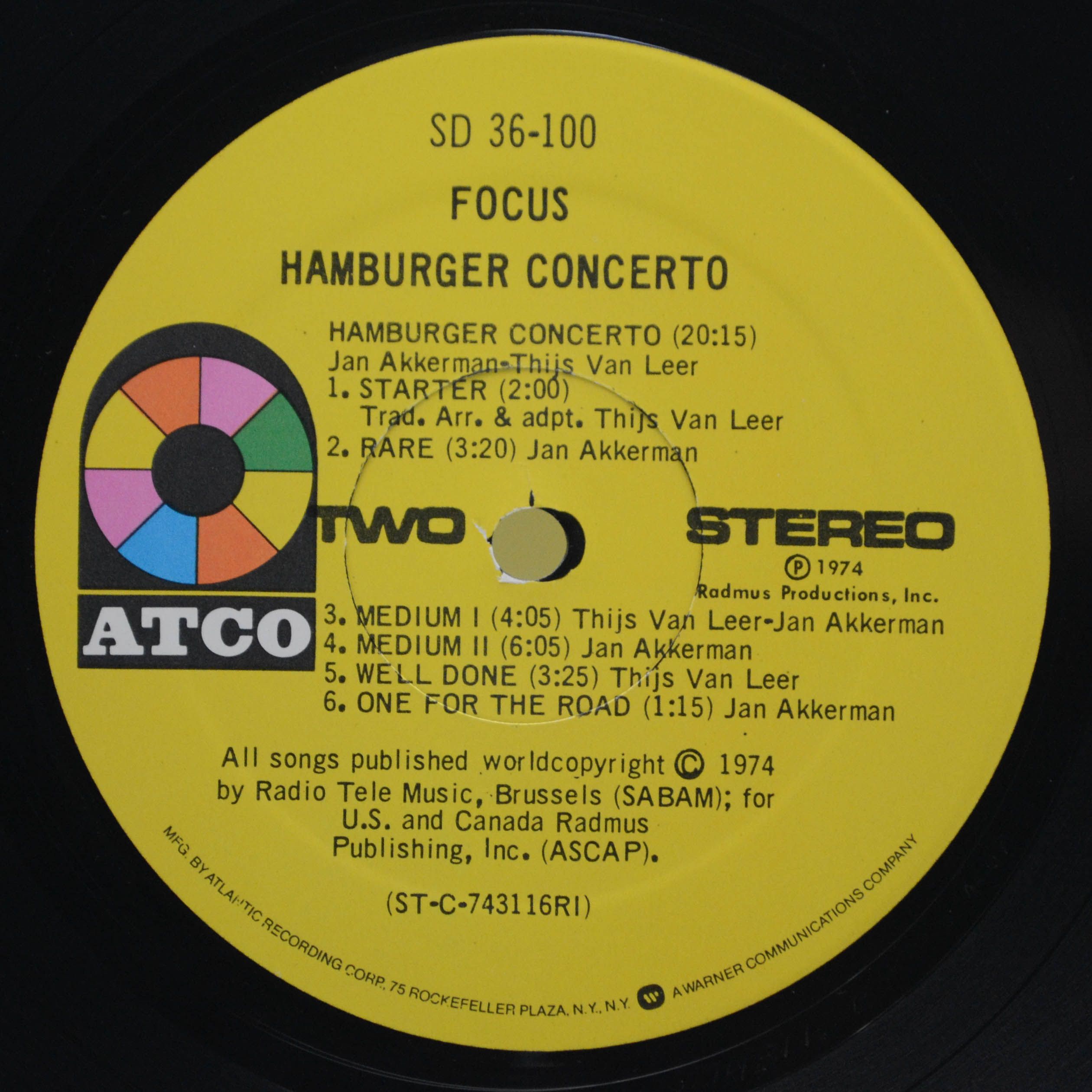 Focus — Hamburger Concerto (USA), 1974