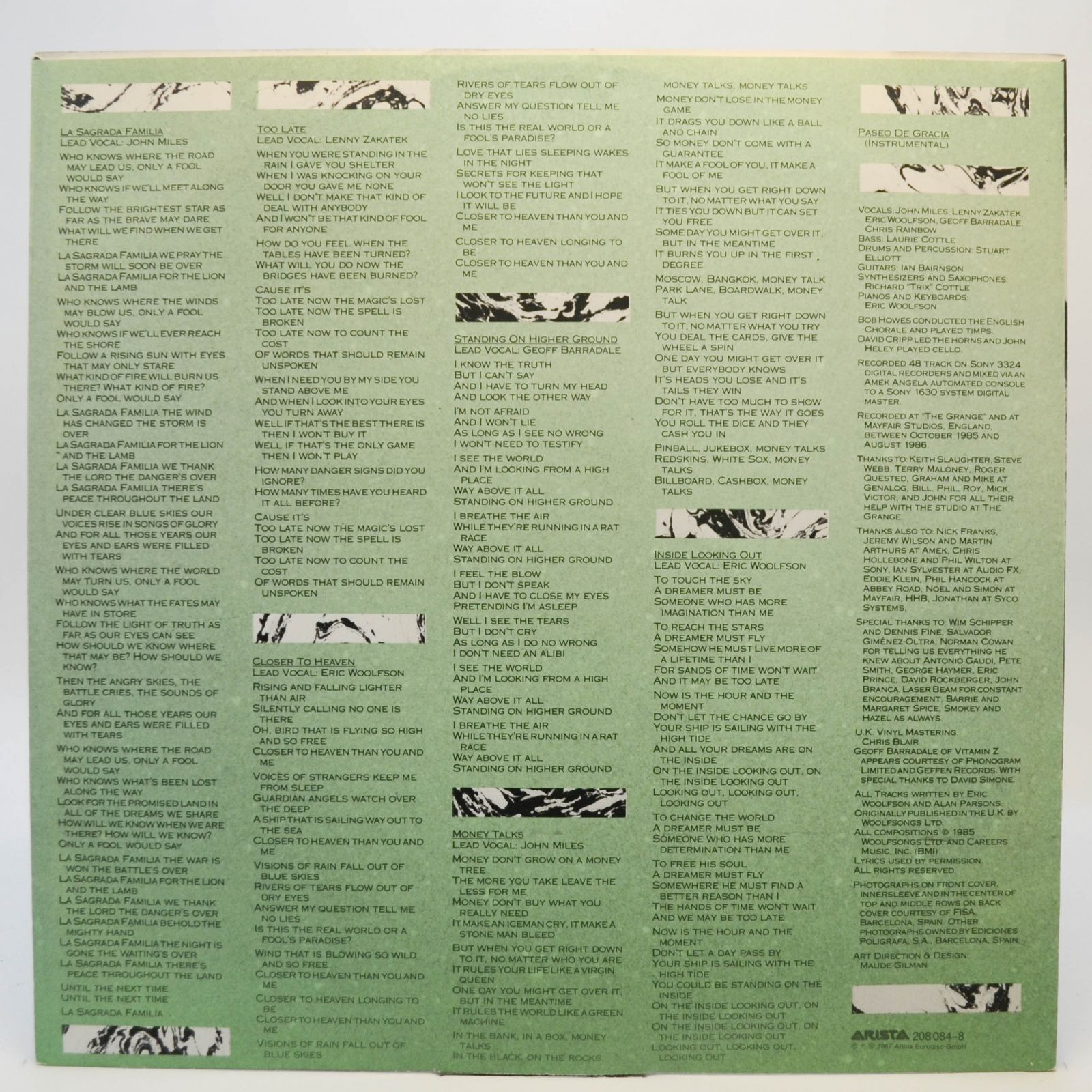 The Alan Parsons Project — Gaudi, 1987