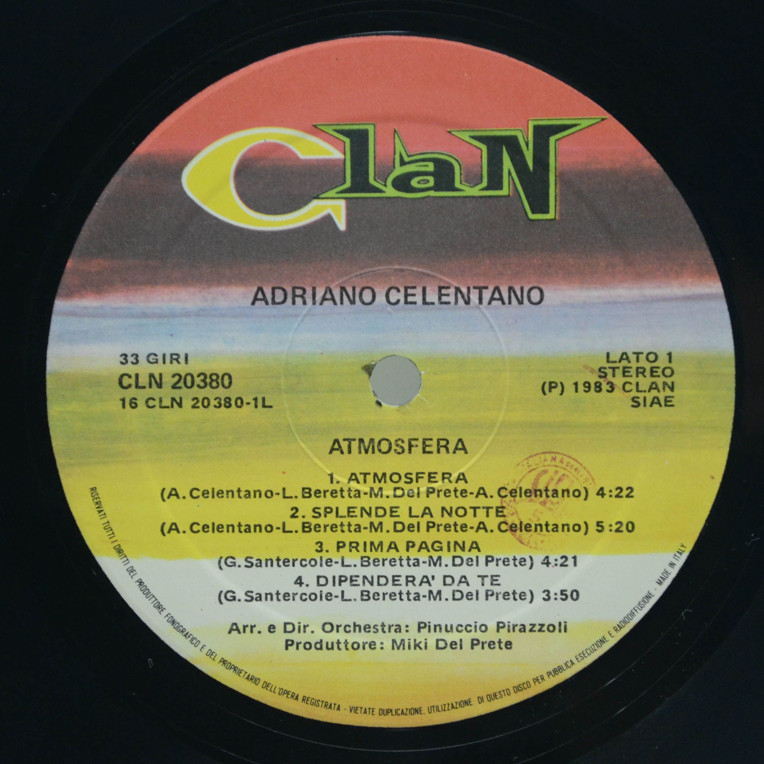 Adriano Celentano — Atmosfera (Italy, Clan), 1983