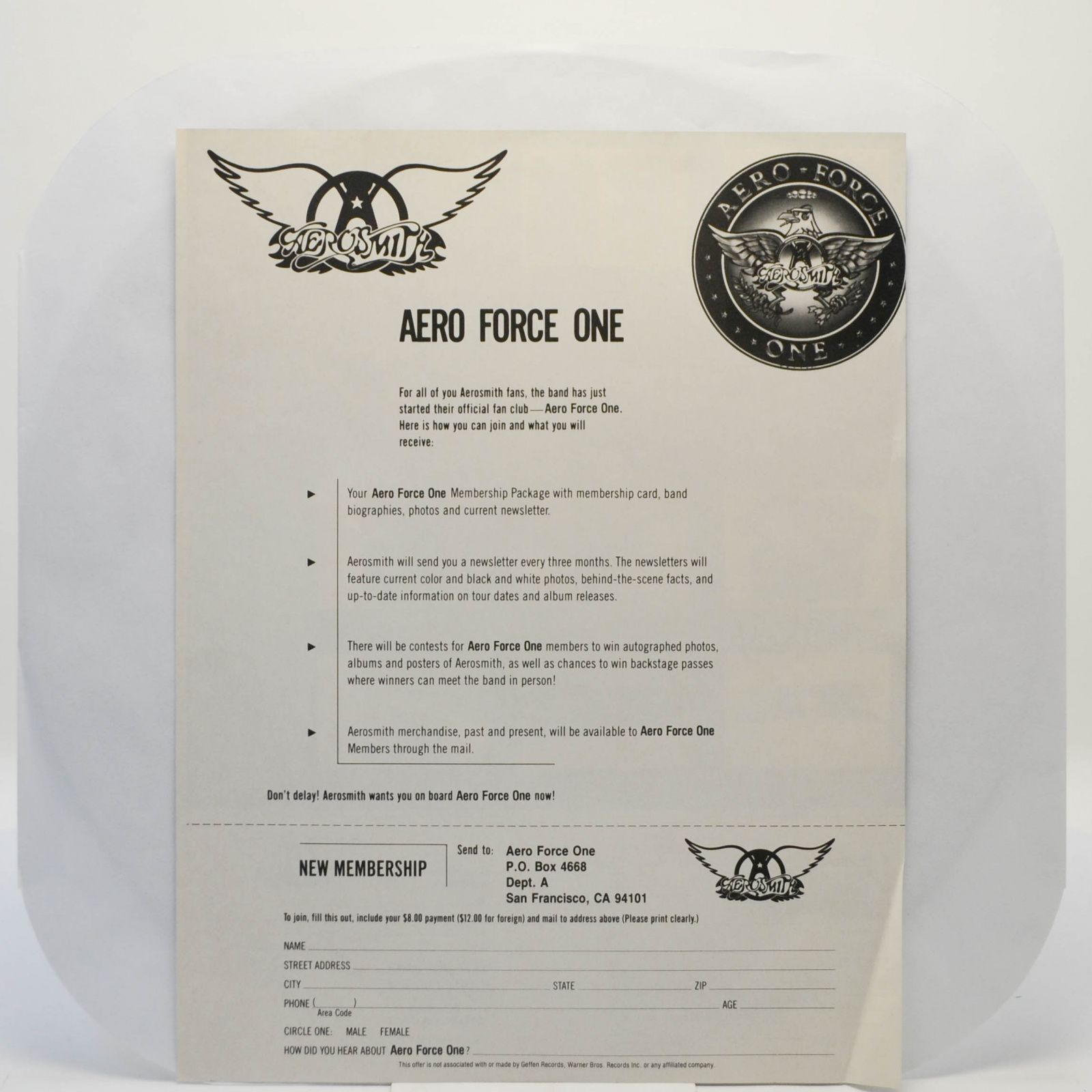 Aerosmith — Done With Mirrors (1-st, USA), 1985