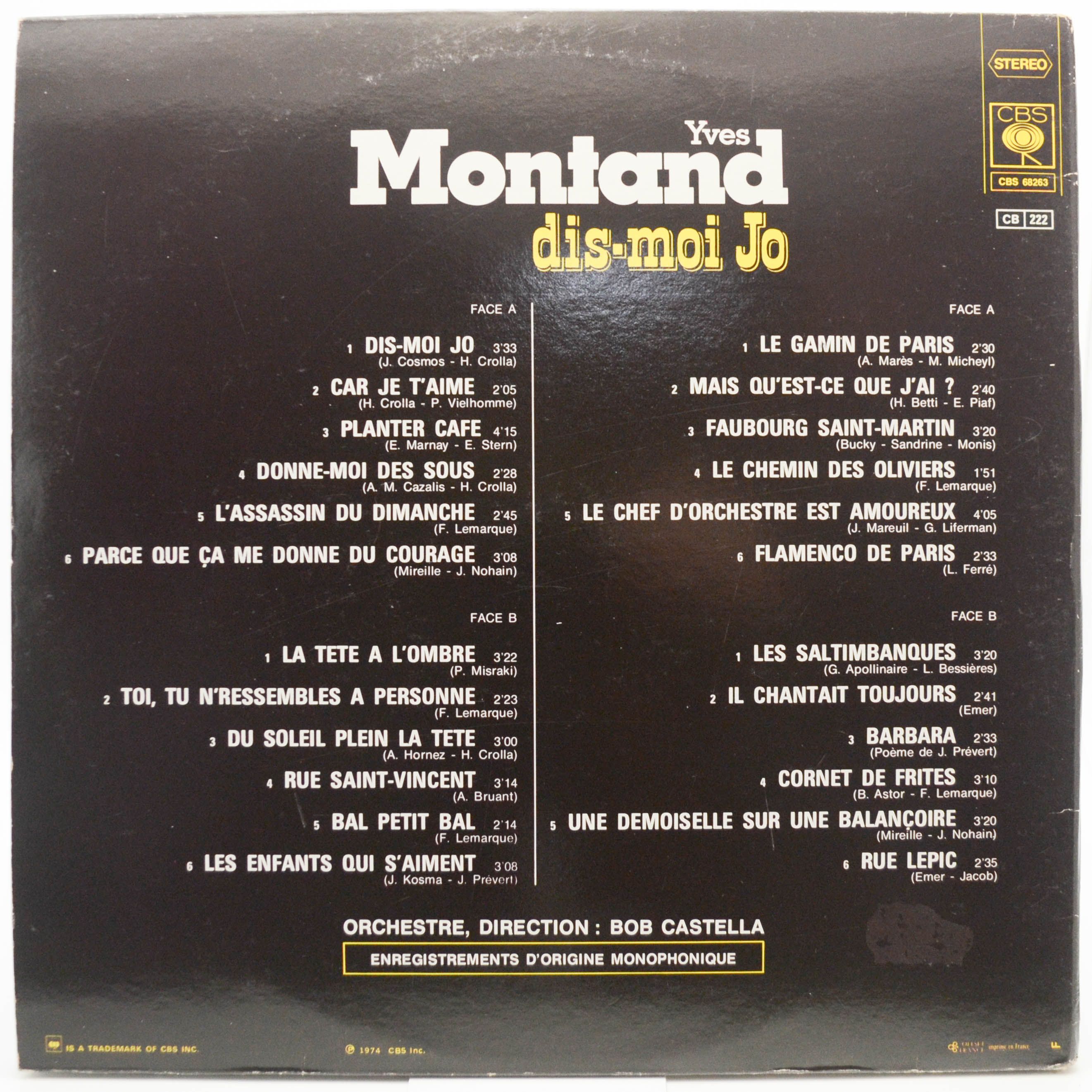 Yves Montand — Dis-Moi Jo (2LP, France), 1974