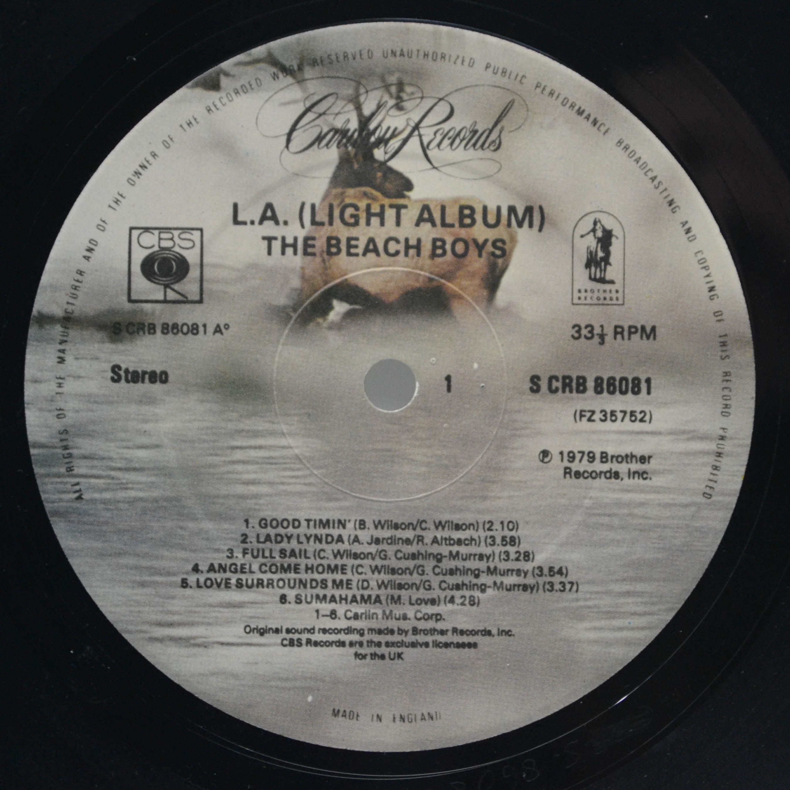 Beach Boys — L.A. (Light Album) (UK), 1979