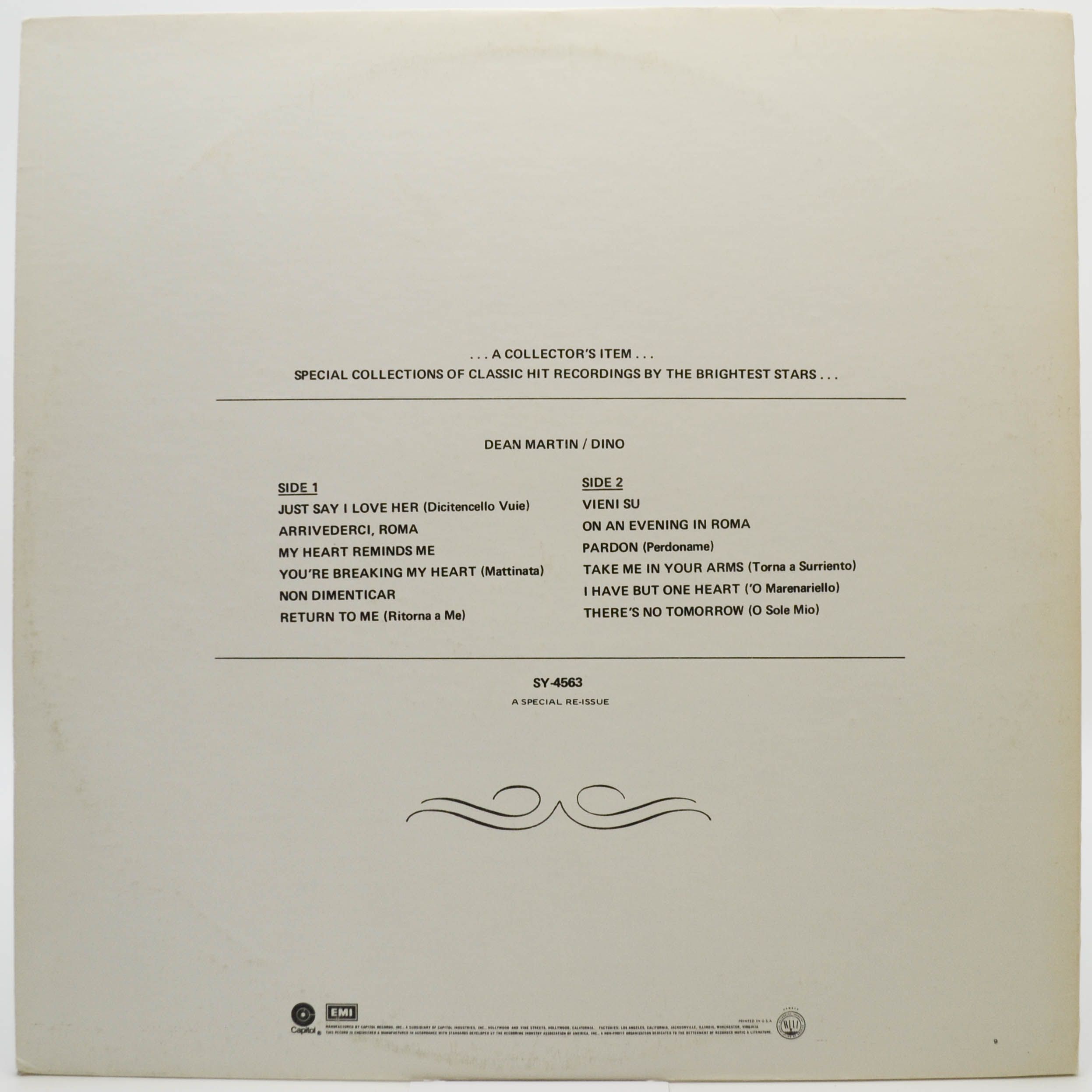Dean Martin — Dino (Italian Love Songs) (USA), 1962